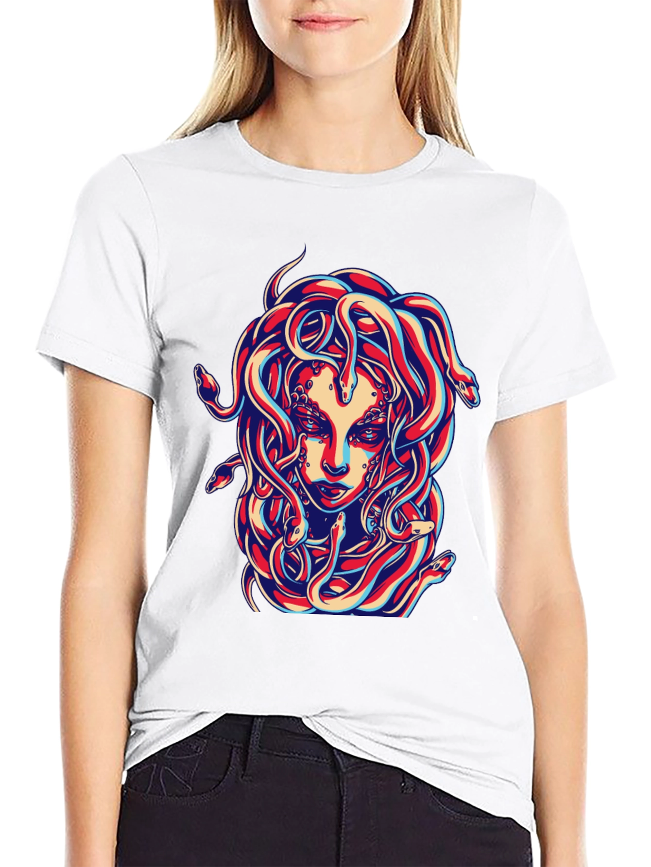 Medusa Graphic Print Black T-Shirt