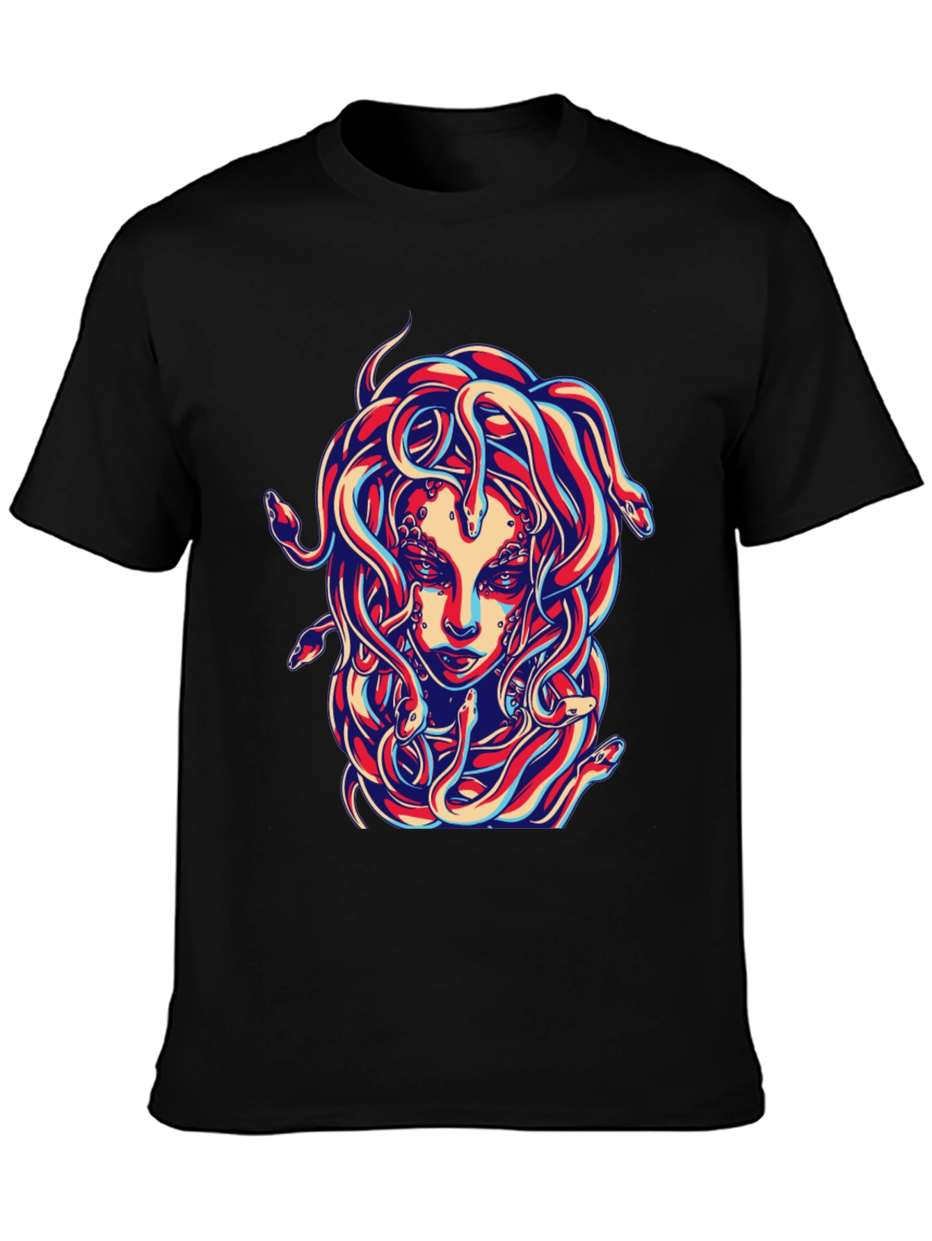 Medusa Graphic Print Black T-Shirt