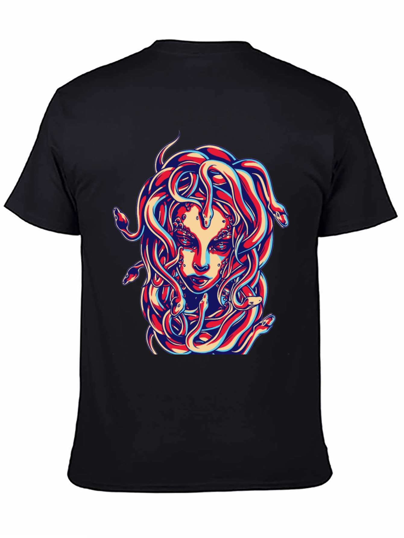 Medusa Graphic Print Black T-Shirt