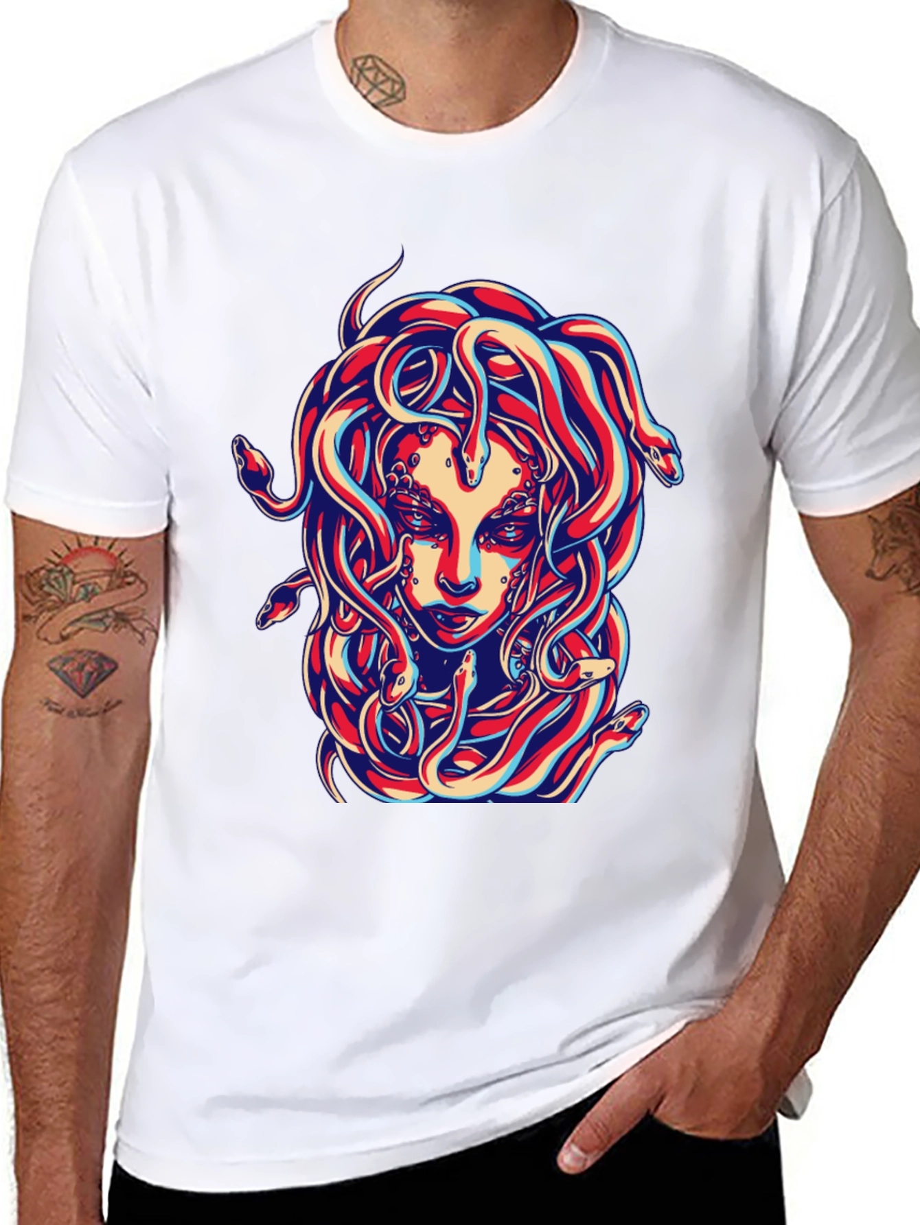 Medusa Graphic Print Black T-Shirt
