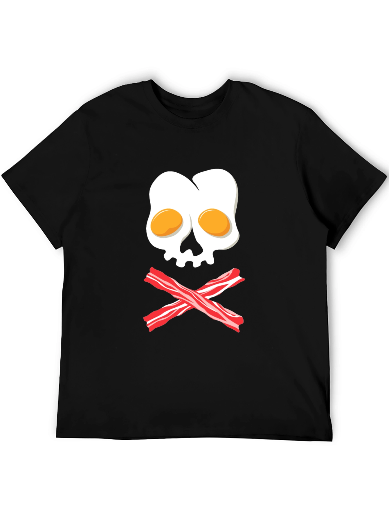 Breakfast Skull T-Shirt - Egg and Bacon Pirate Tee