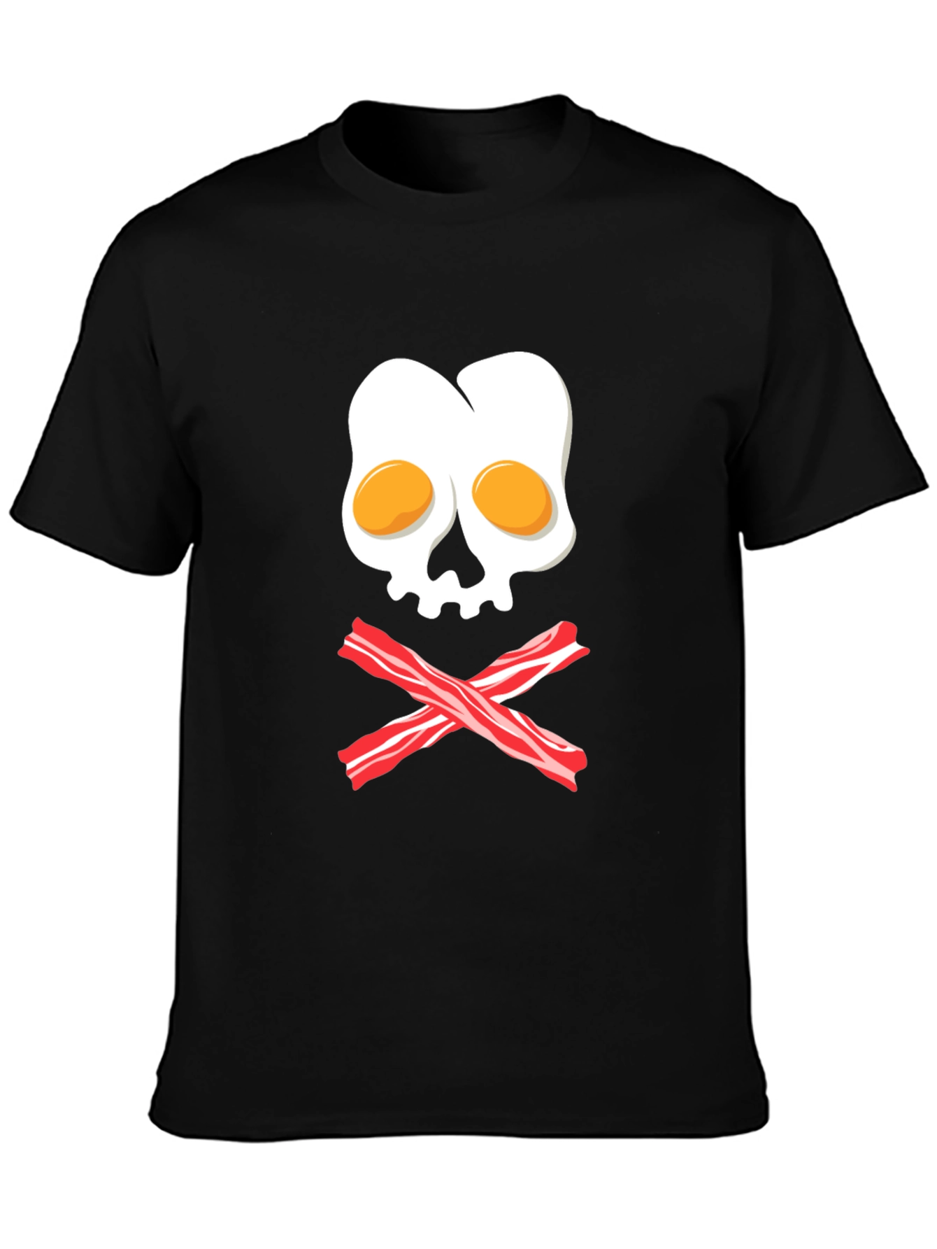 Breakfast Skull T-Shirt - Egg and Bacon Pirate Tee