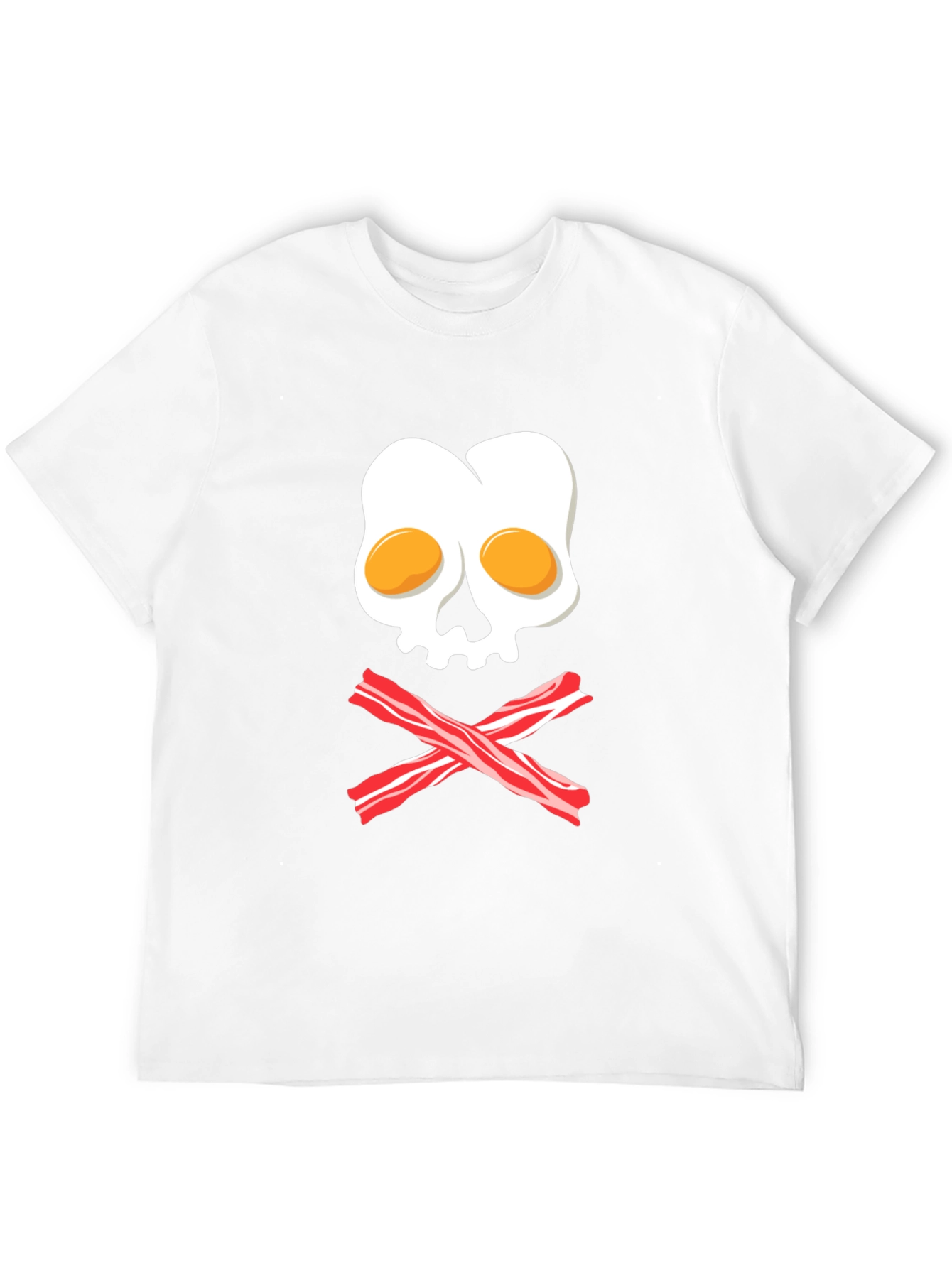 Breakfast Skull T-Shirt - Egg and Bacon Pirate Tee