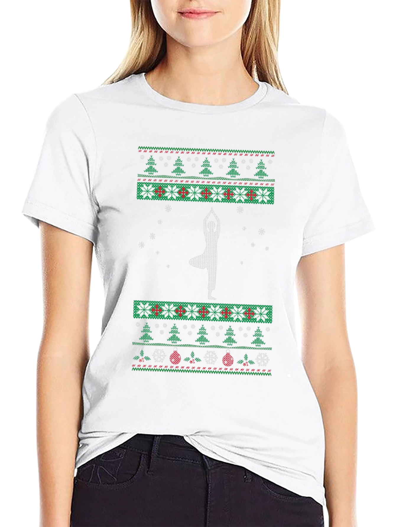 Yoga Christmas Tree Holiday T-Shirt