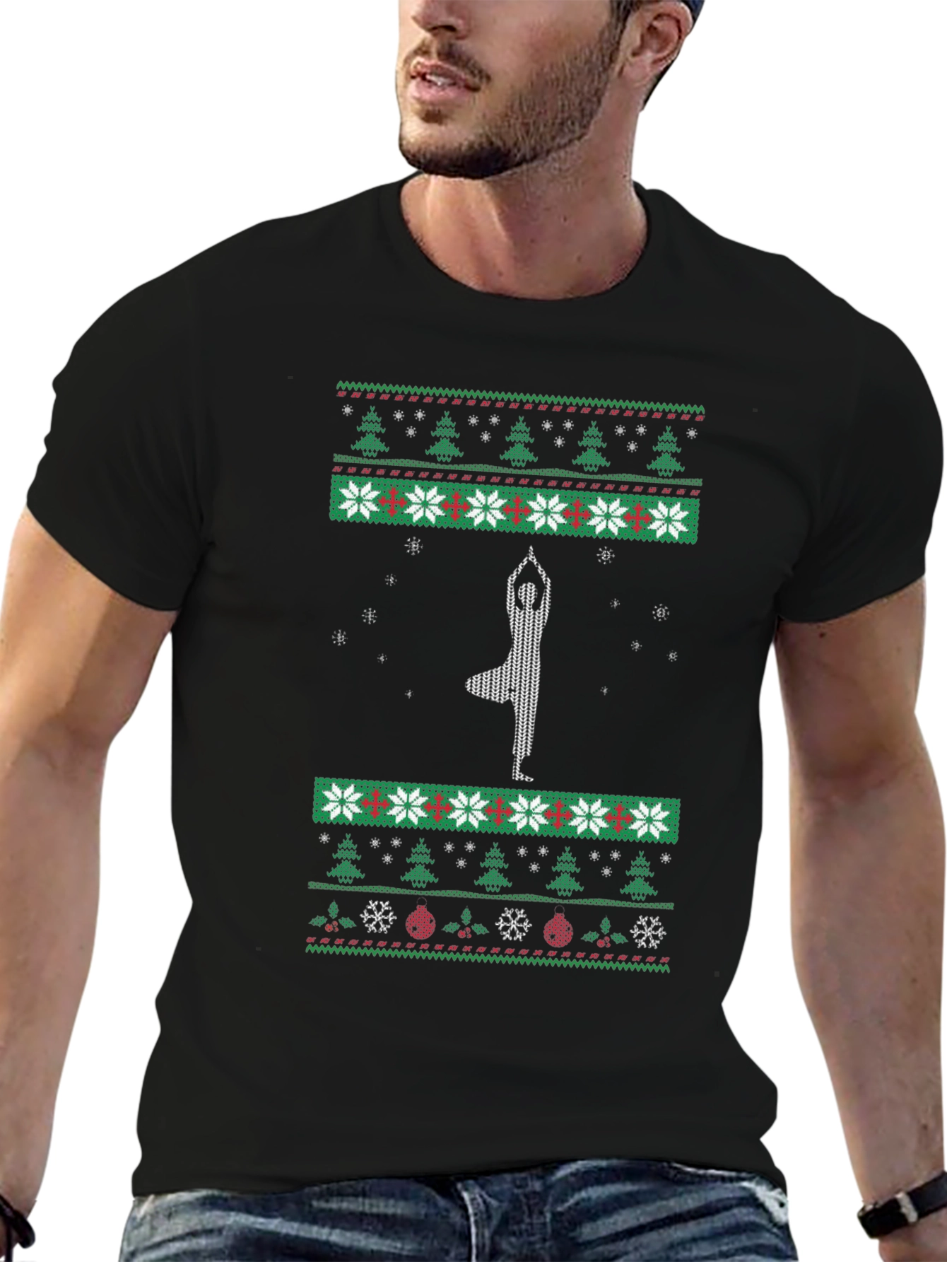 Yoga Christmas Tree Holiday T-Shirt