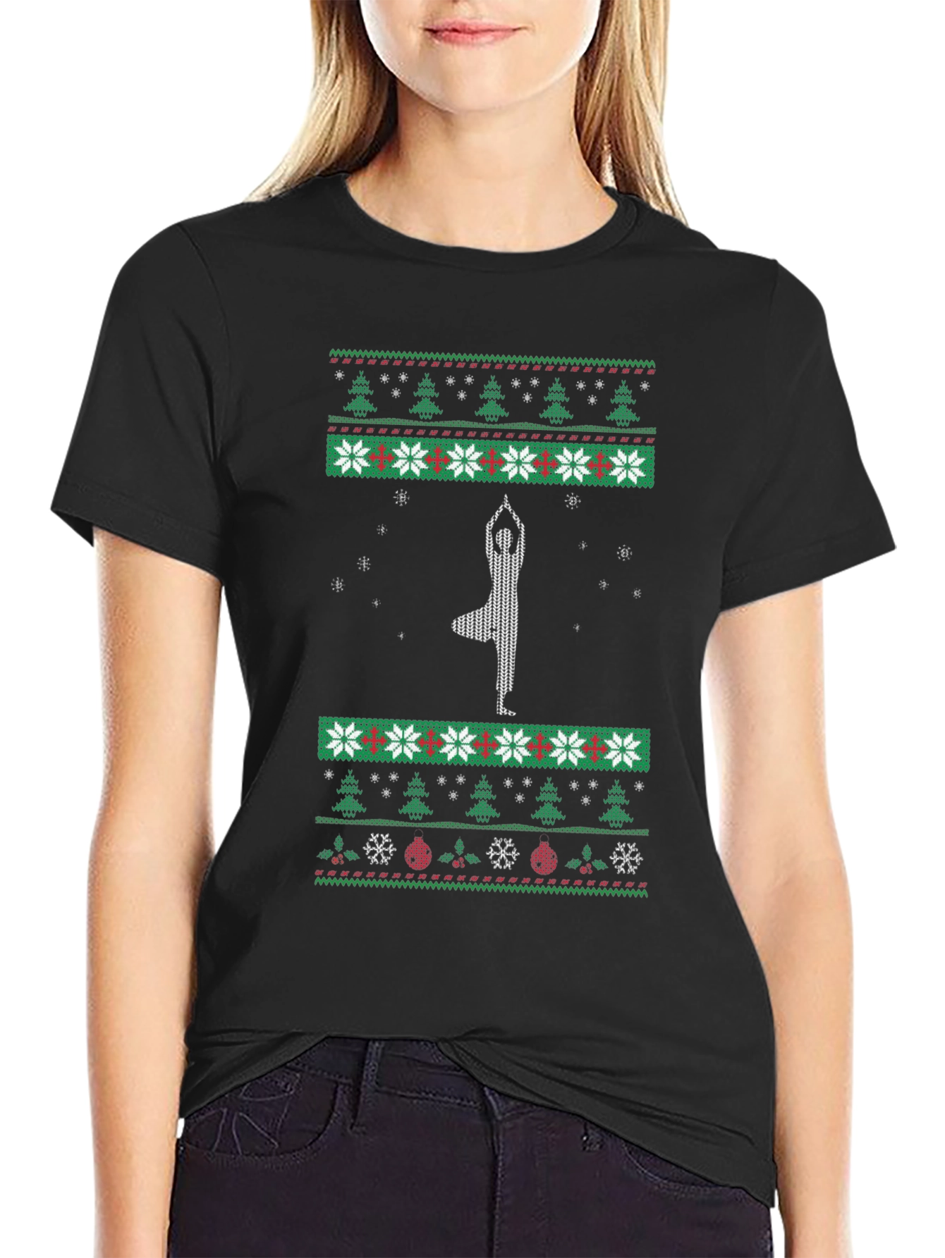 Yoga Christmas Tree Holiday T-Shirt