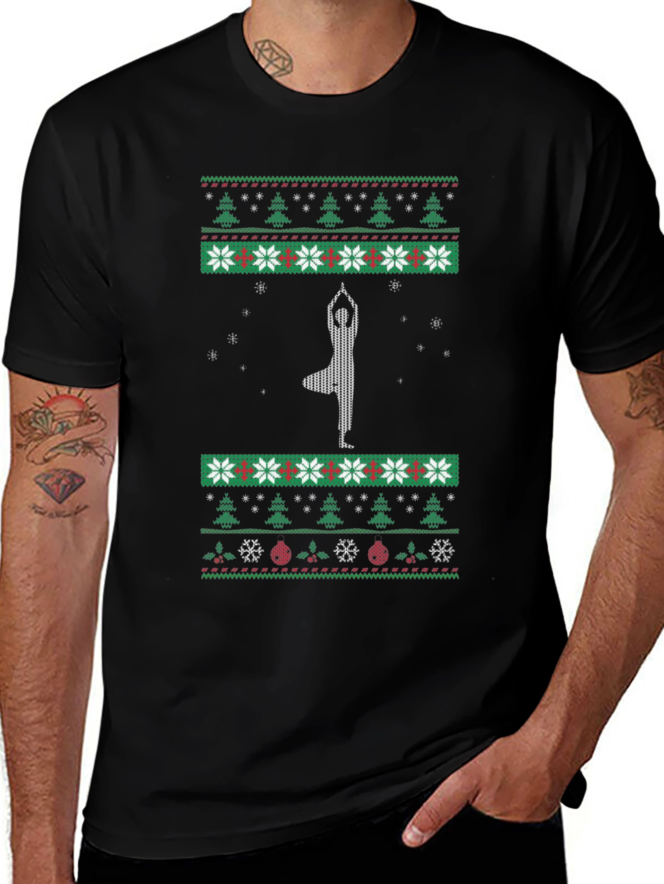 Yoga Christmas Tree Holiday T-Shirt