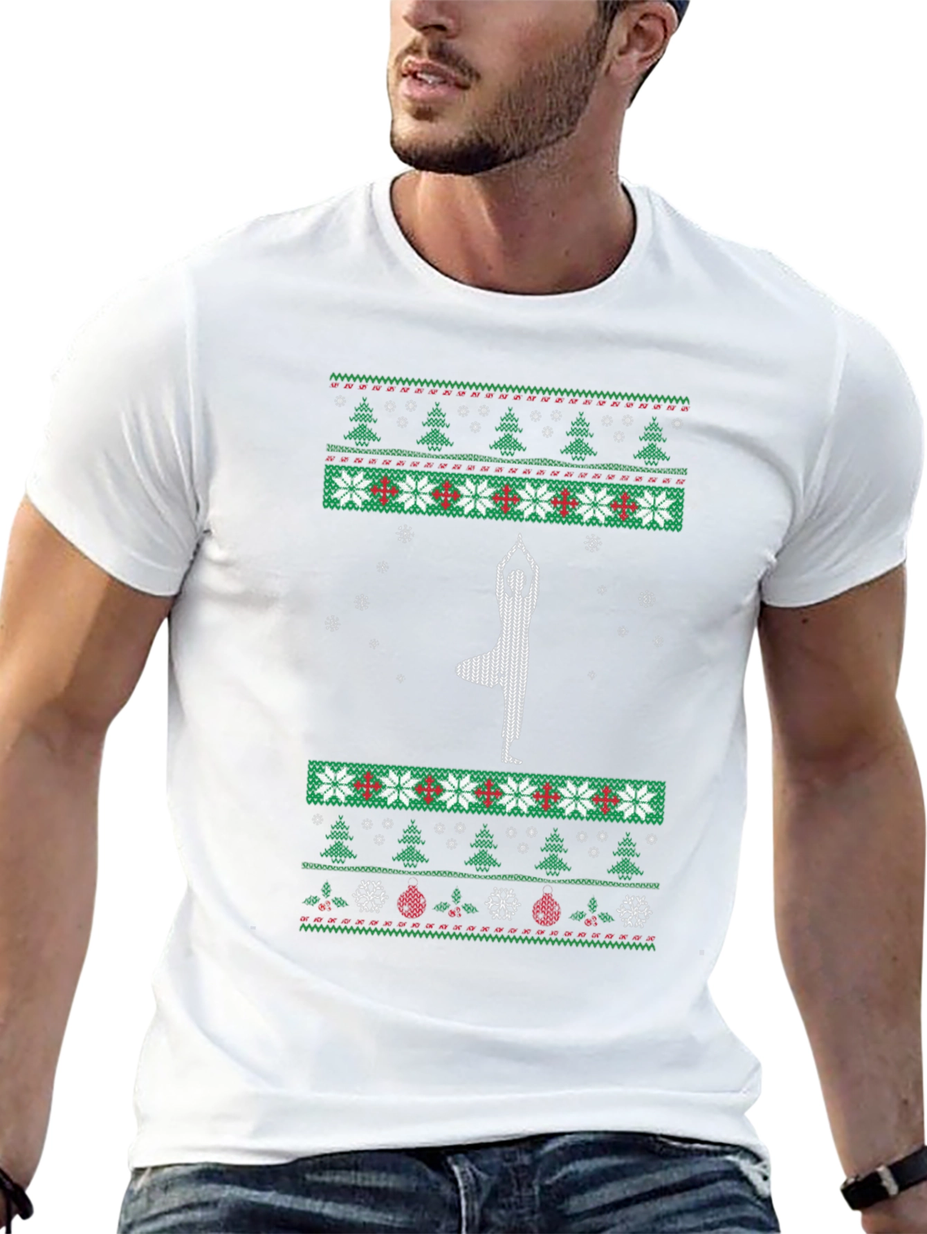 Yoga Christmas Tree Holiday T-Shirt