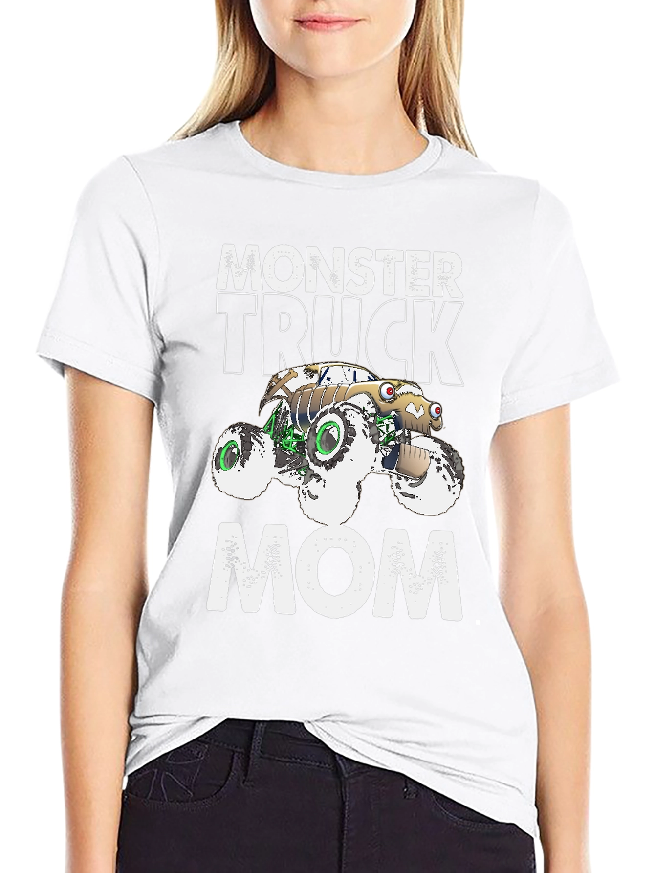 Monster Truck Mom Graphic Tee - Black