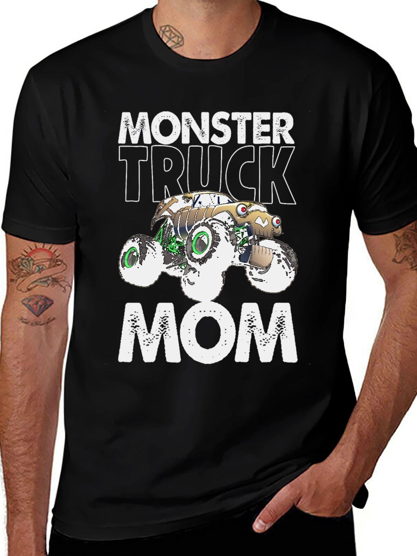 Monster Truck Mom Graphic Tee - Black