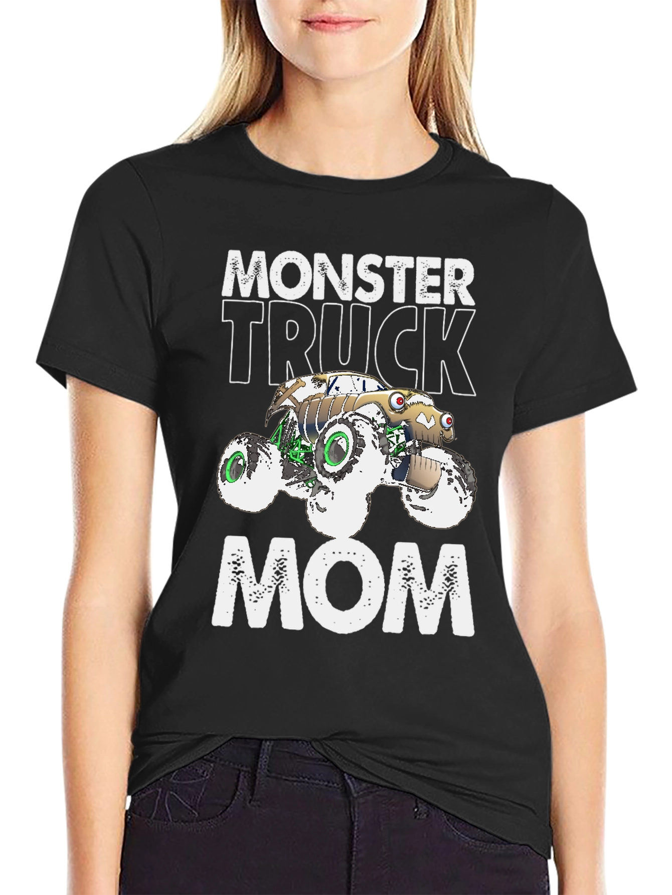 Monster Truck Mom Graphic Tee - Black