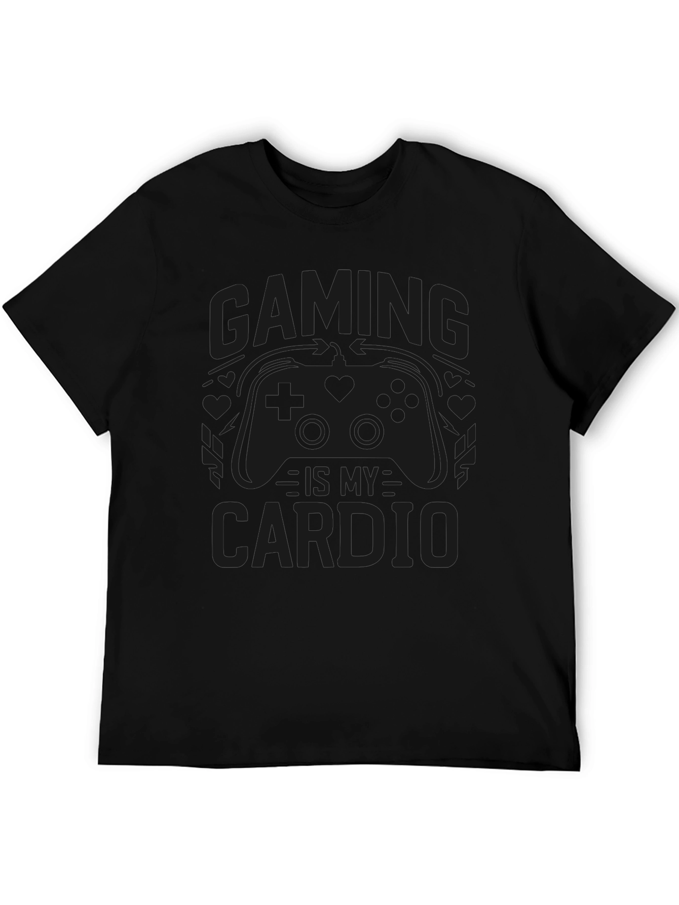 Gaming is My Cardio Black T-Shirt