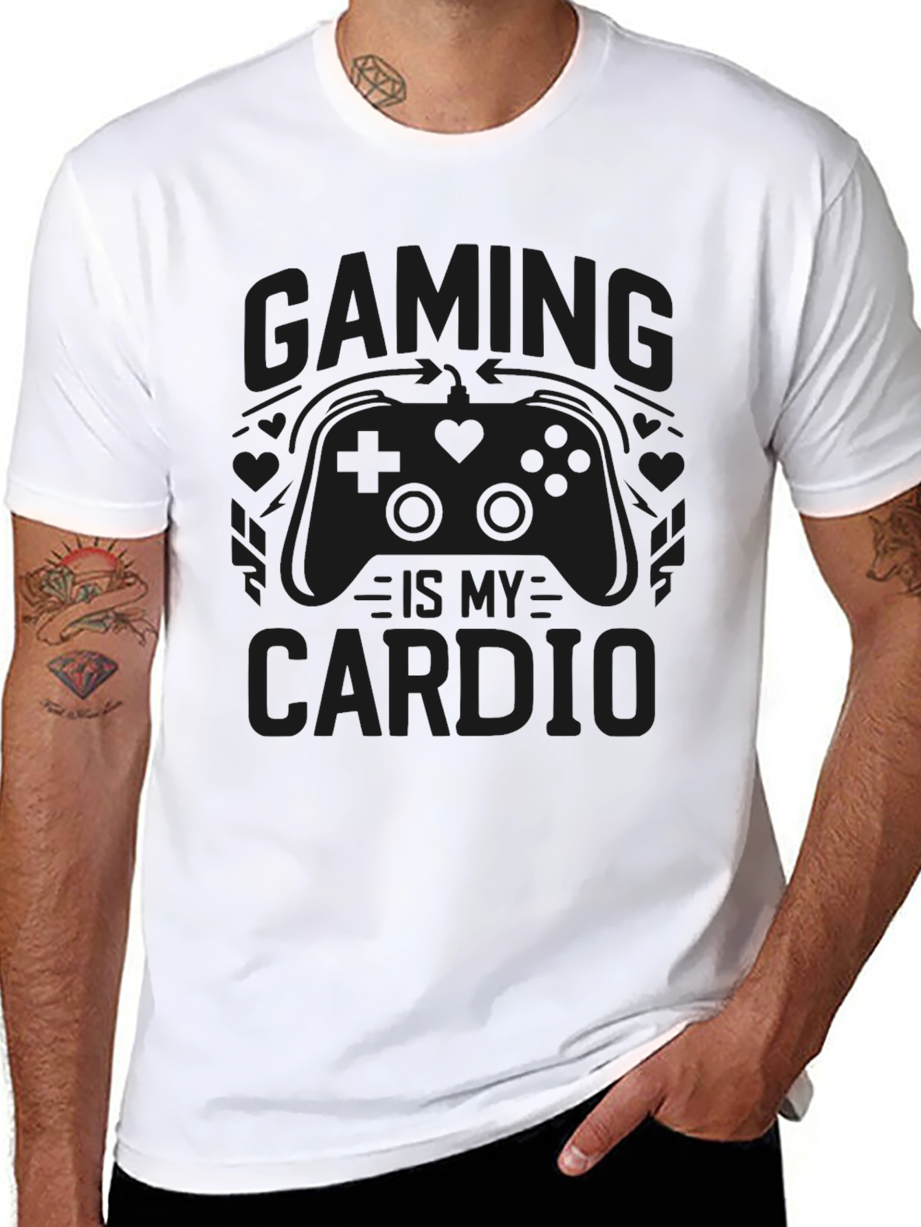 Gaming is My Cardio Black T-Shirt