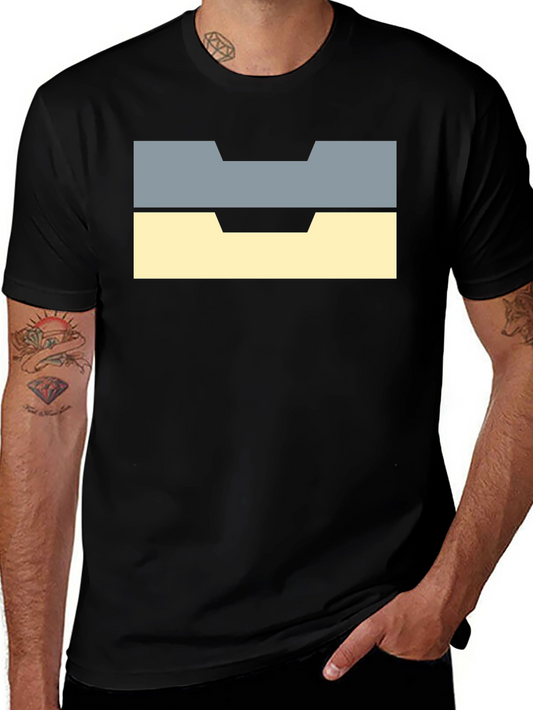 Unique Block Design Black T-Shirt