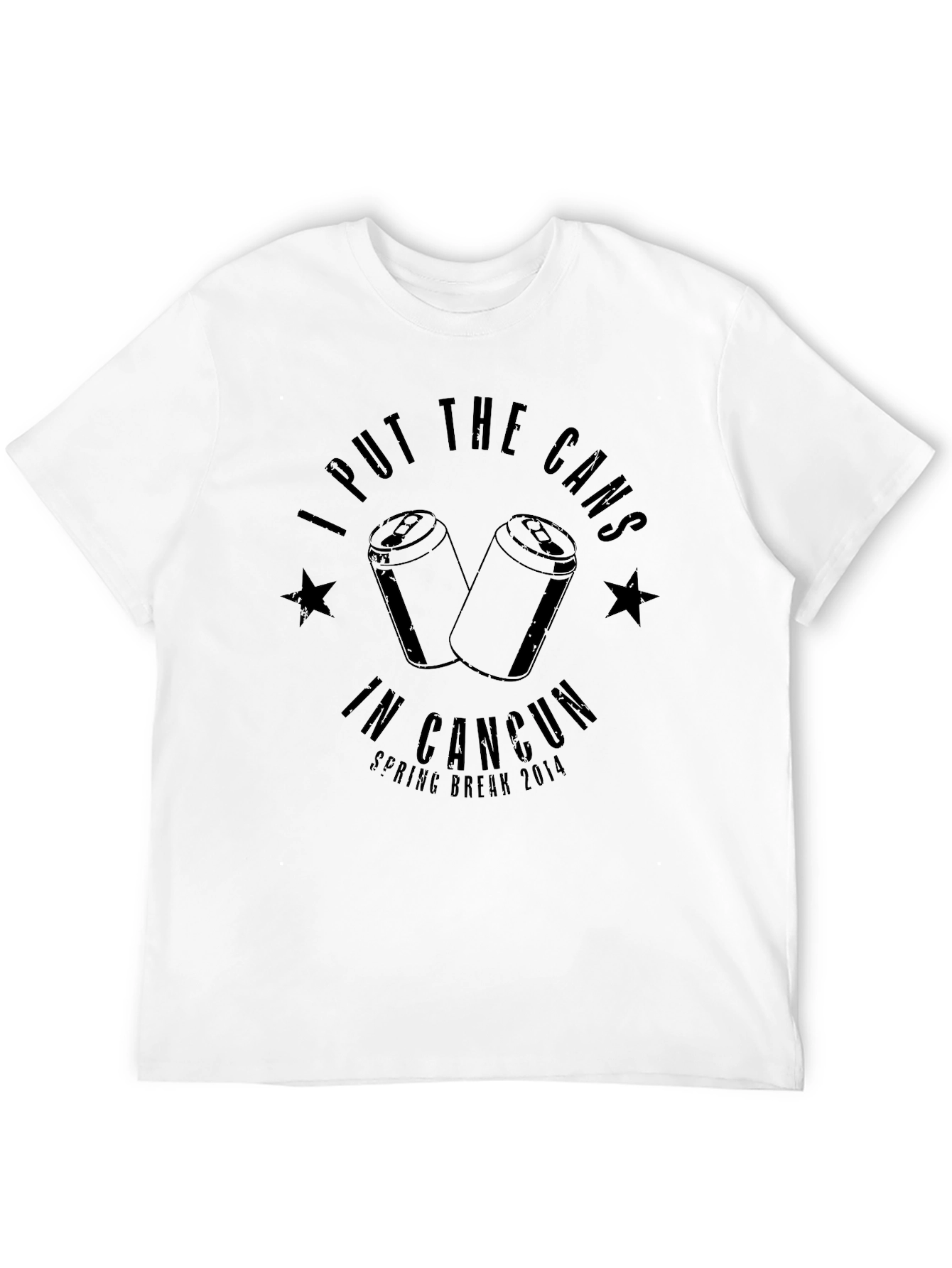 I Put the Cans in Cancun Black Graphic T-Shirt