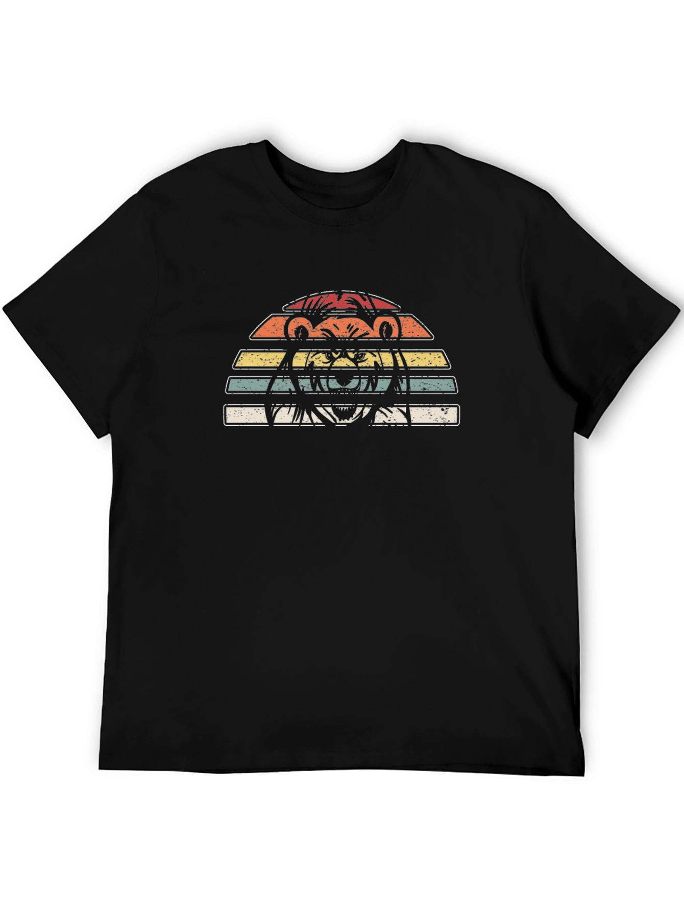 Retro Sunset Bear Graphic T-Shirt
