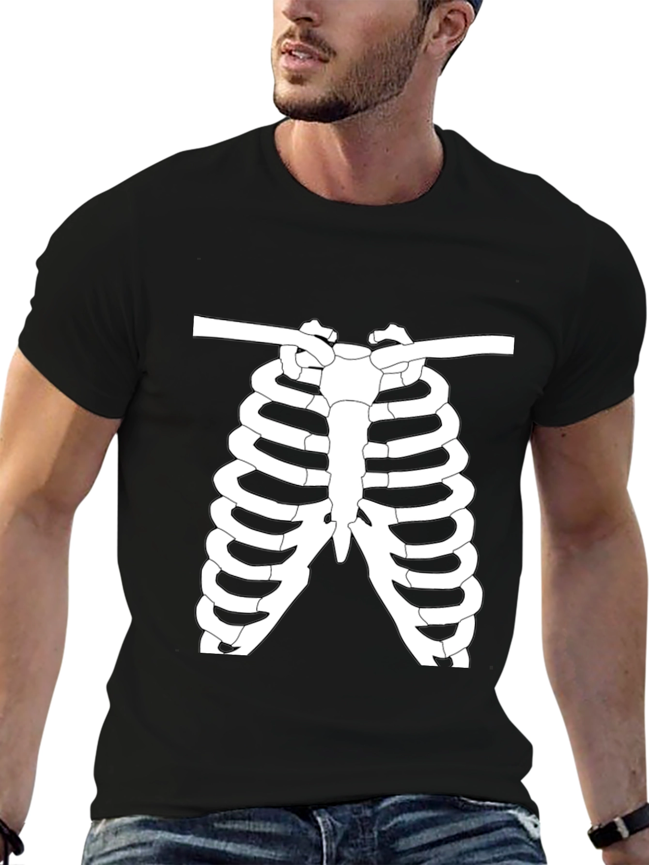 Skeleton Rib Cage Graphic T-Shirt