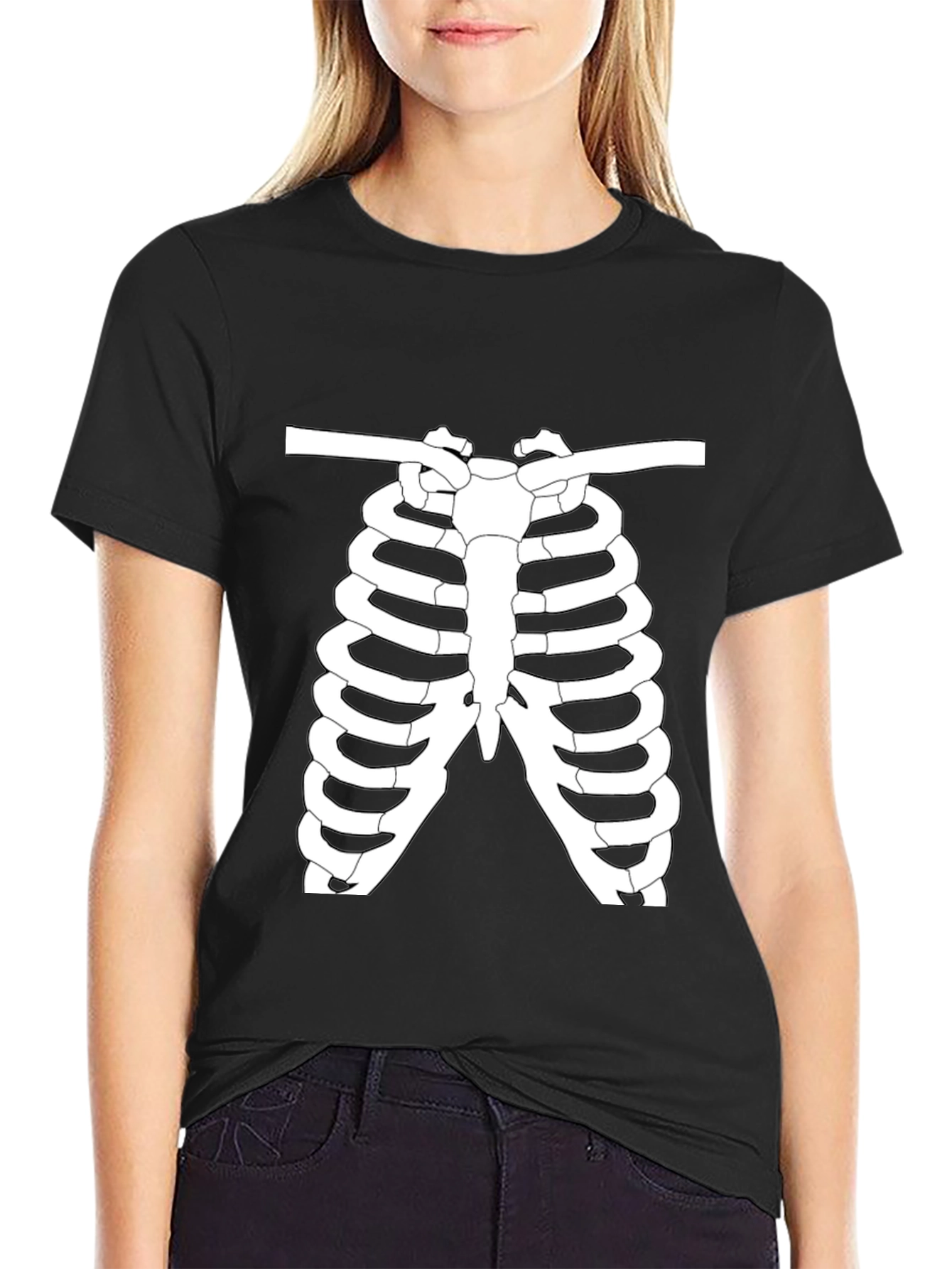 Skeleton Rib Cage Graphic T-Shirt
