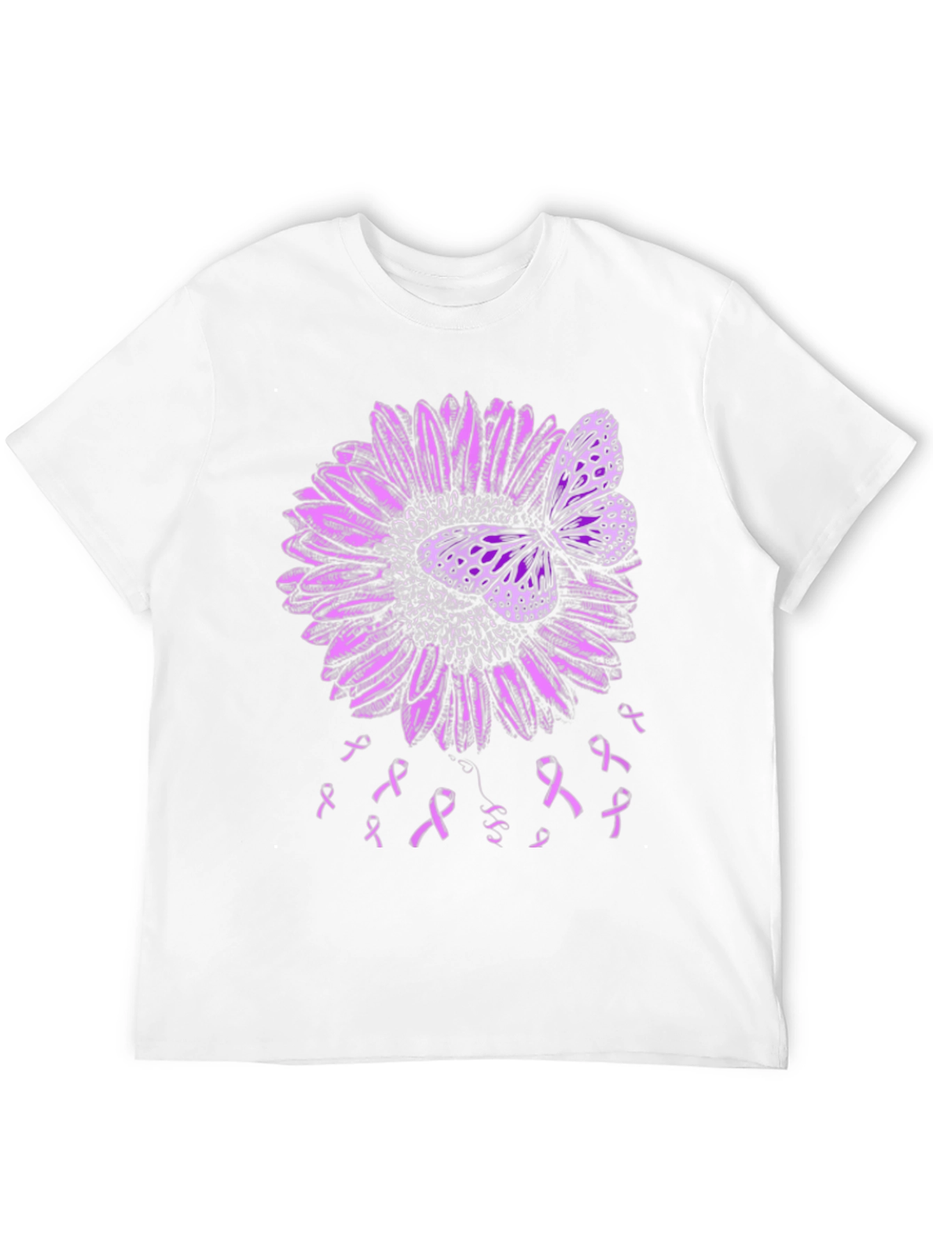Purple Butterfly and Ribbon Awareness T-Shirt