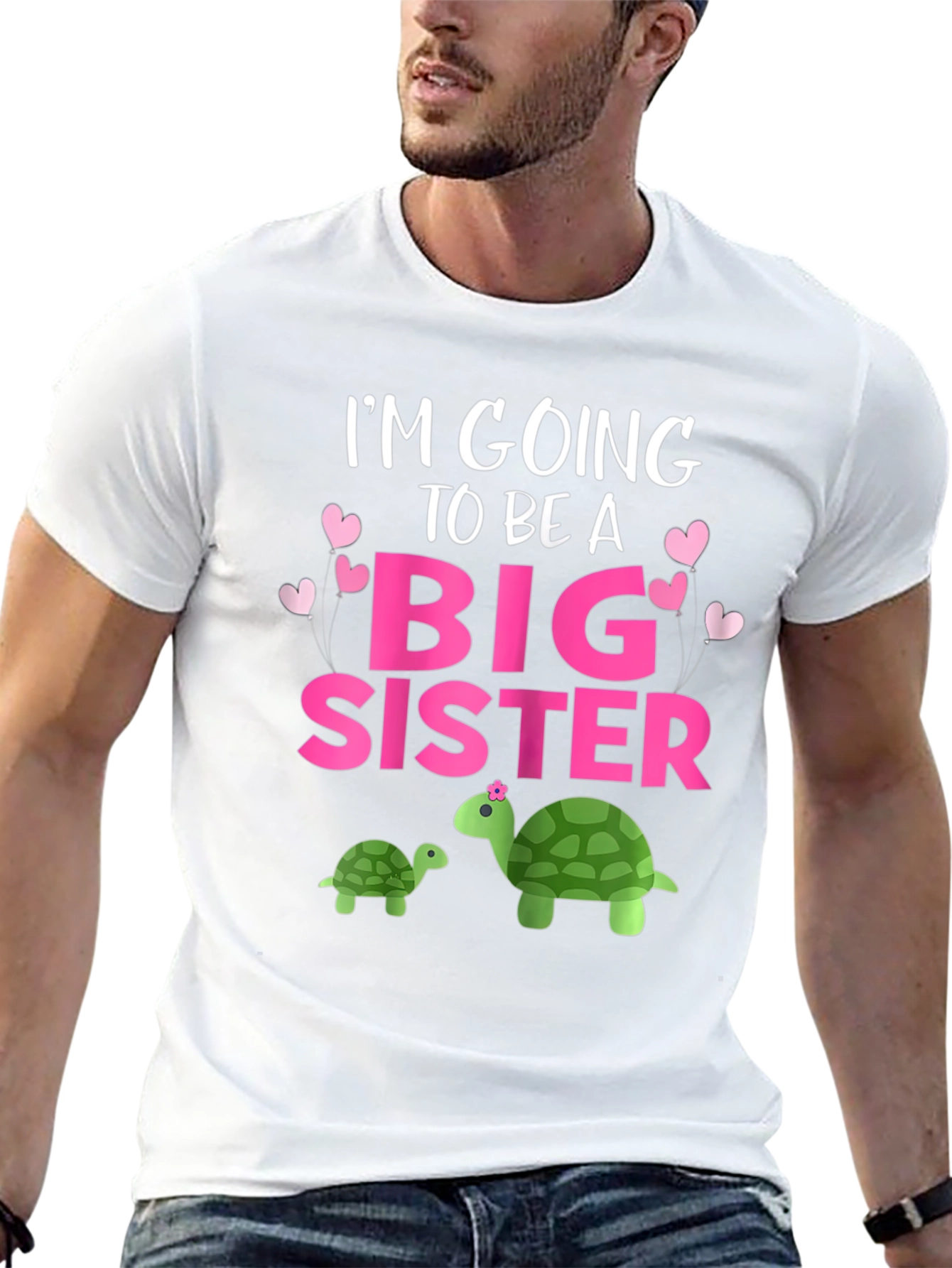 Big Sister Turtle Graphic Tee - Pregnancy Announcement Shirt