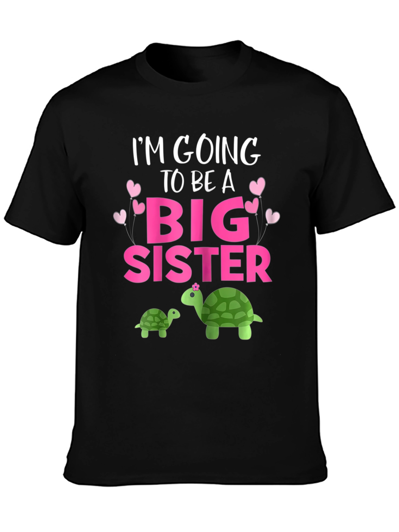 Big Sister Turtle Graphic Tee - Pregnancy Announcement Shirt