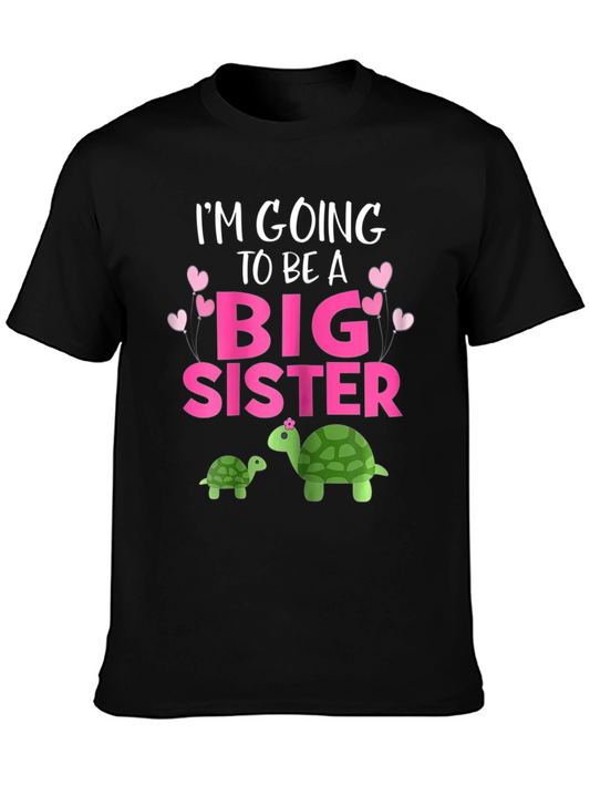 Big Sister Turtle Graphic Tee - Pregnancy Announcement Shirt