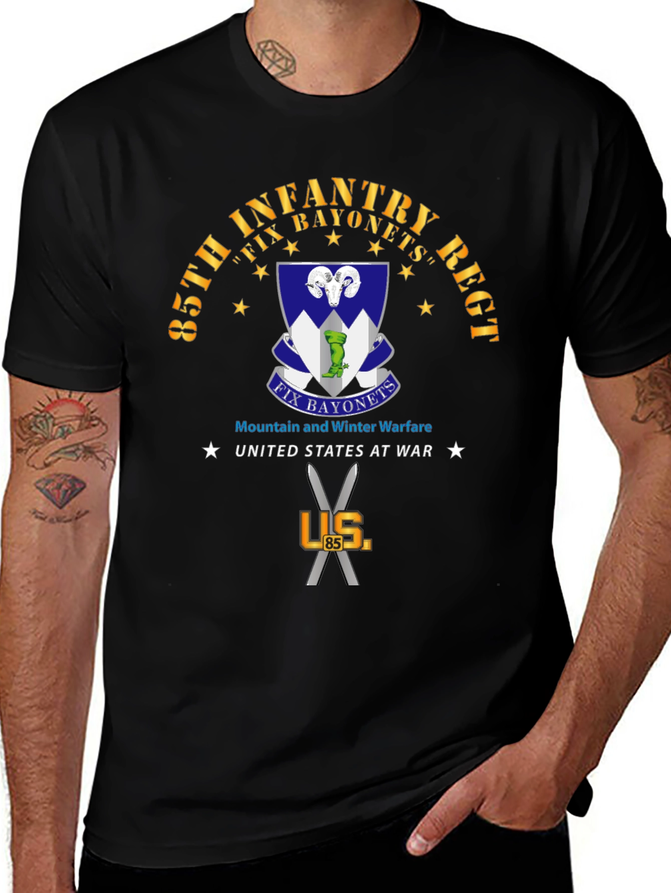 85th Infantry Regiment Fix Bayonets T-Shirt