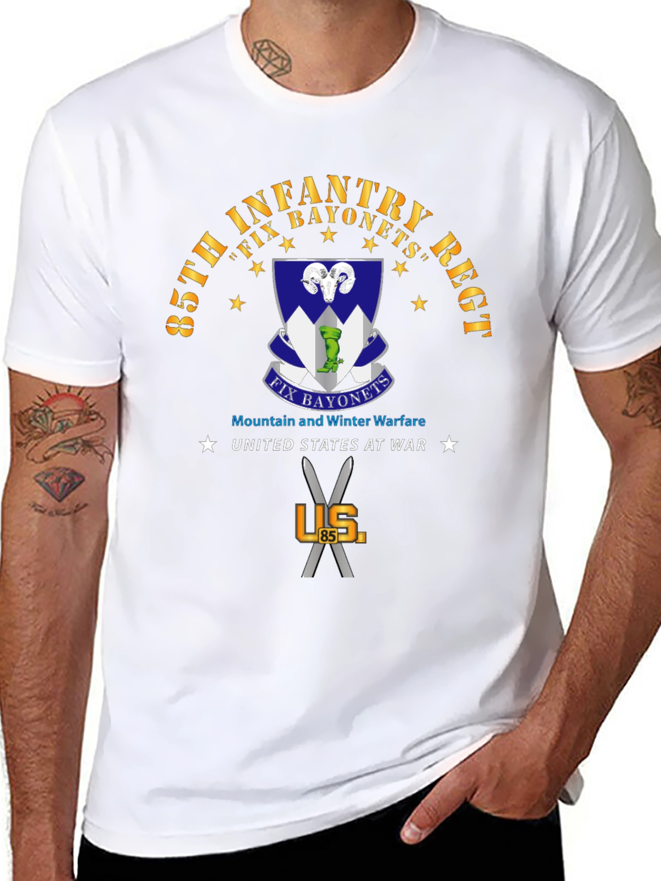 85th Infantry Regiment Fix Bayonets T-Shirt