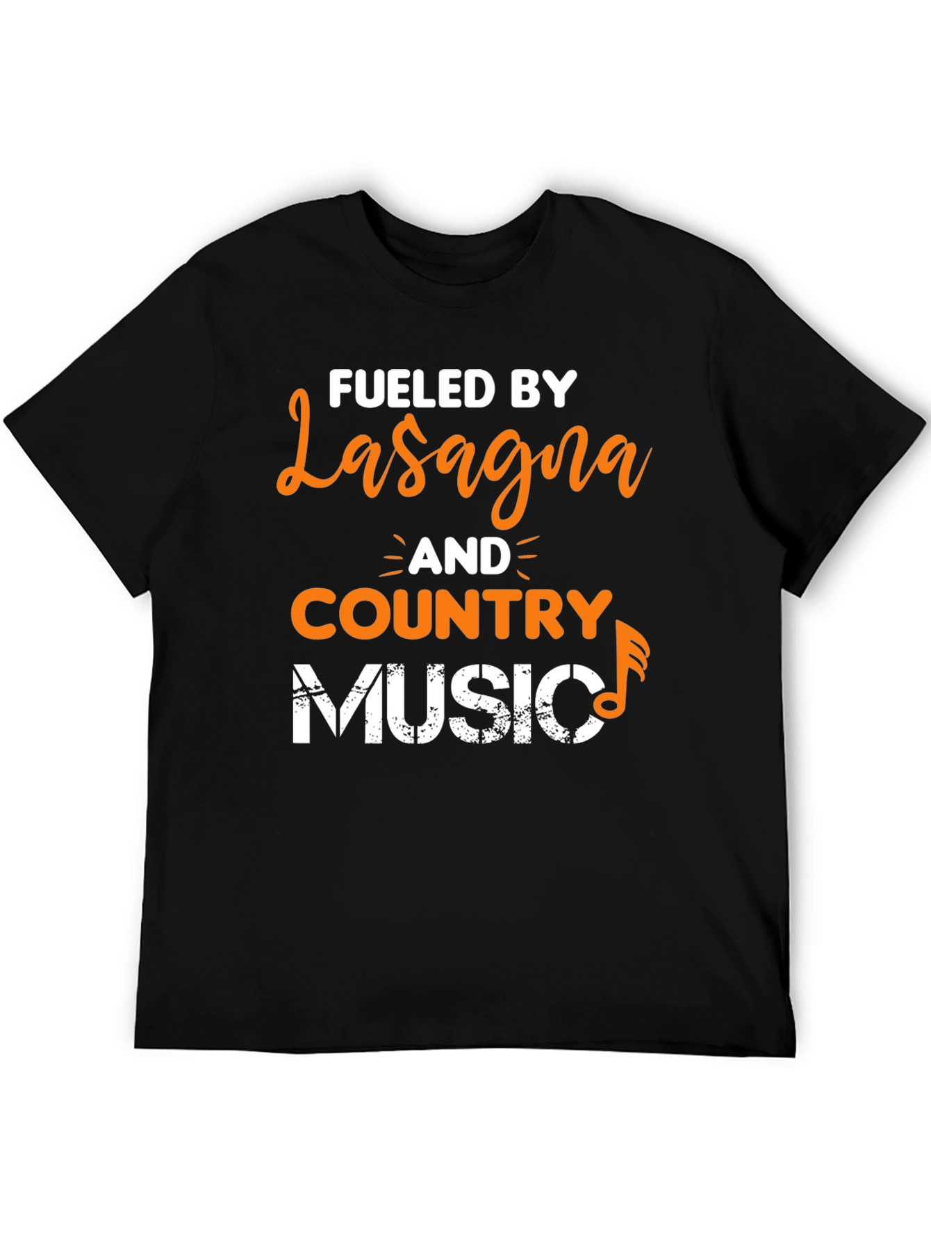 Fueled By Lasagna and Country Music Graphic T-Shirt
