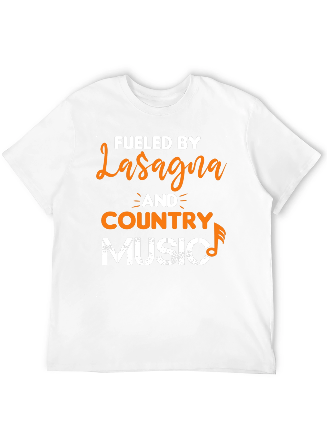 Fueled By Lasagna and Country Music Graphic T-Shirt