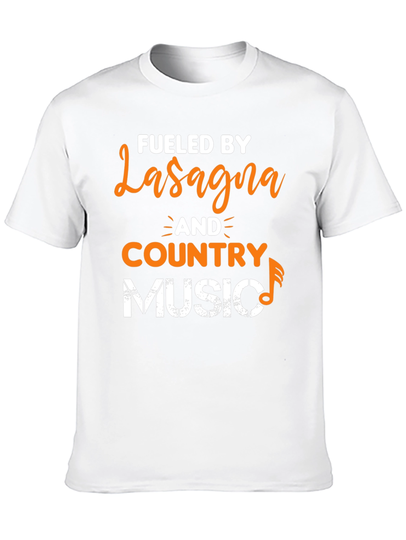 Fueled By Lasagna and Country Music Graphic T-Shirt