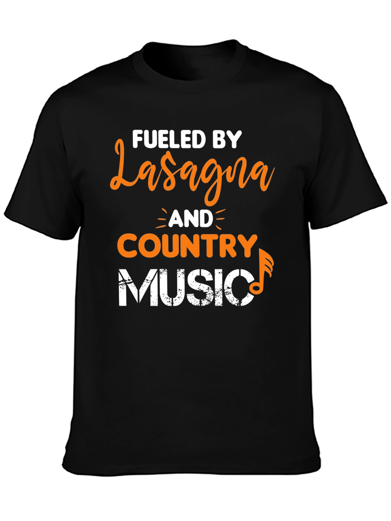 Fueled By Lasagna and Country Music Graphic T-Shirt