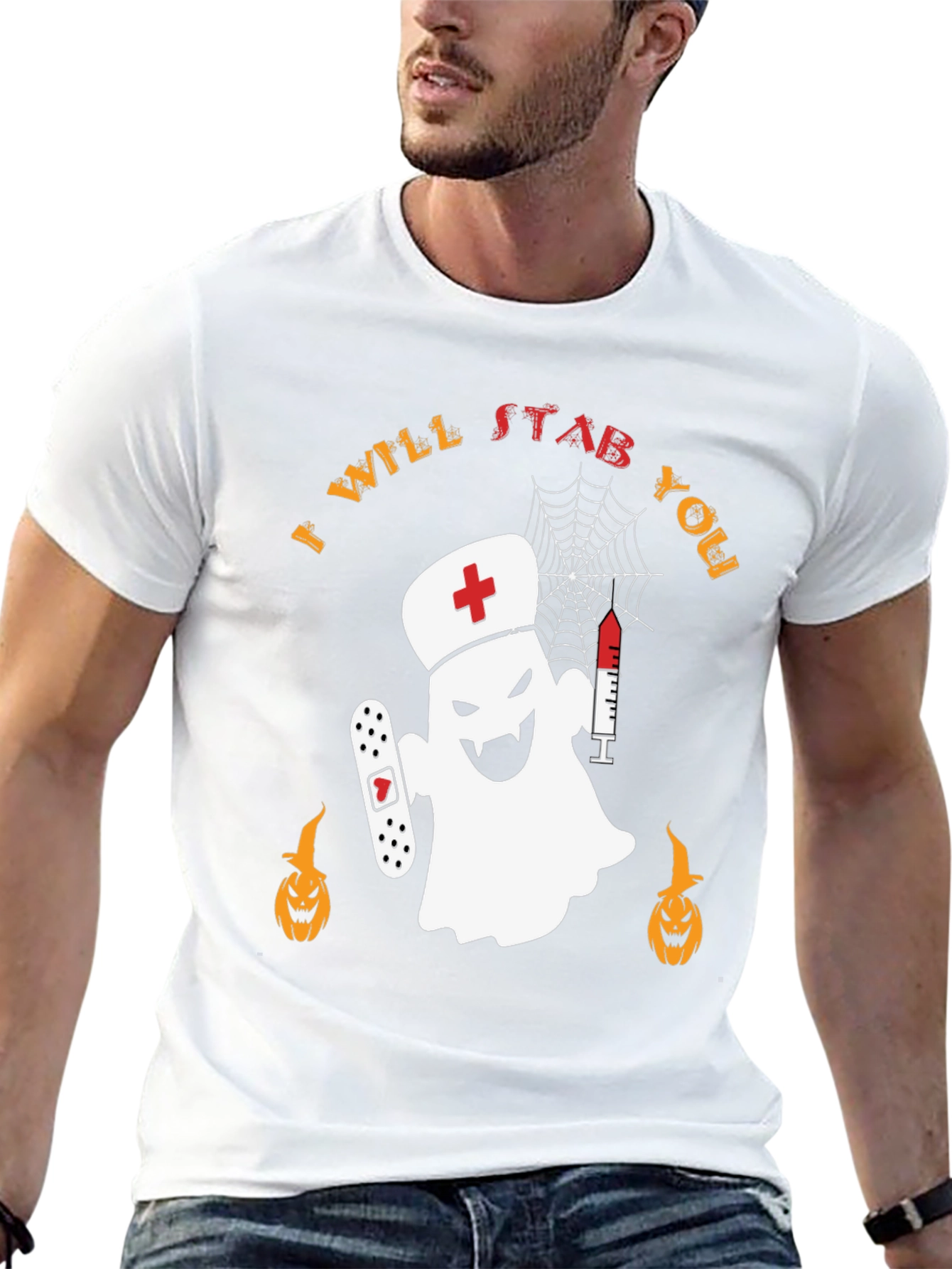 Spooky Nurse Ghost Halloween T-Shirt