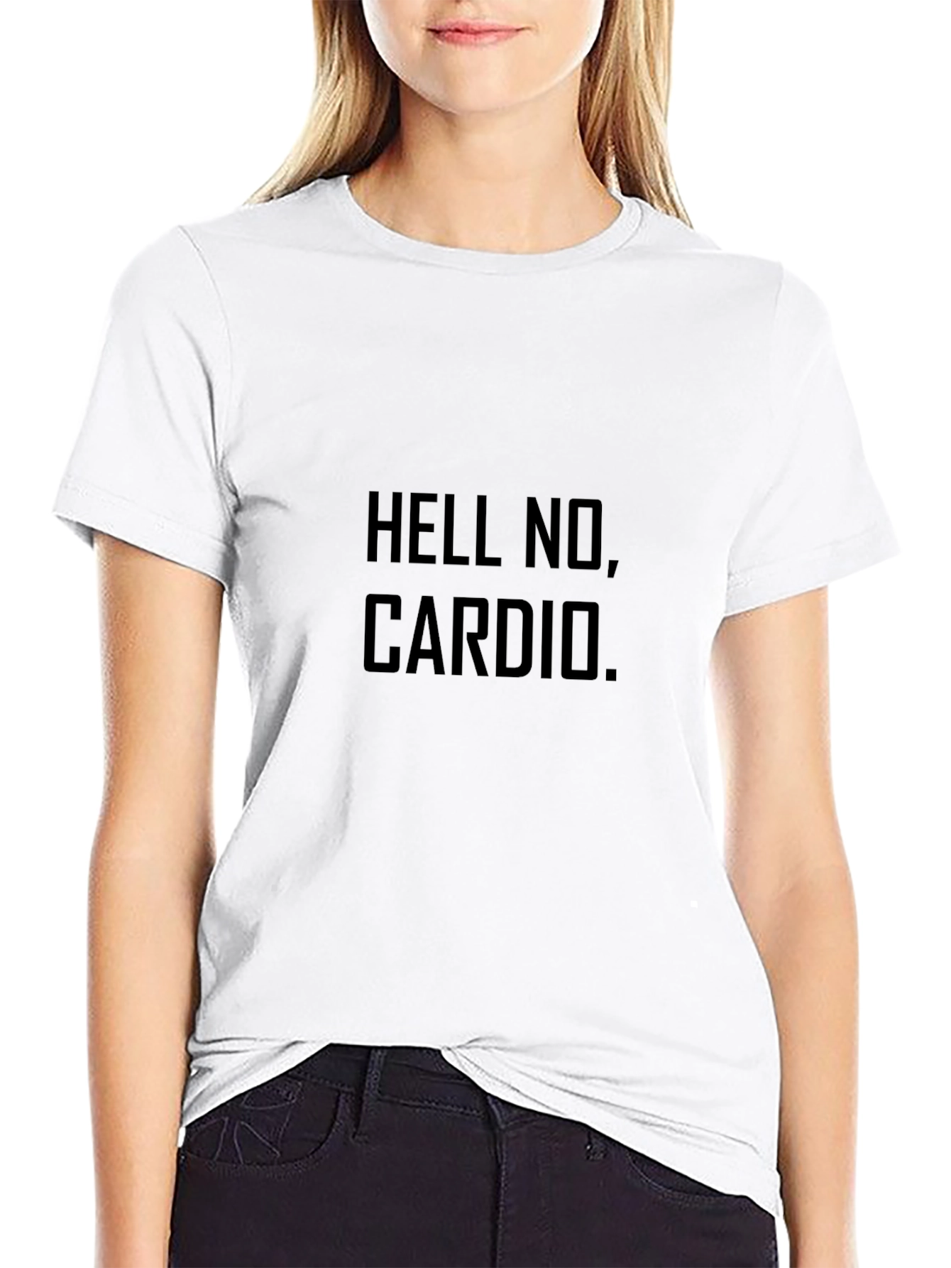 Hell No Cardio Black Graphic Tee Shirt