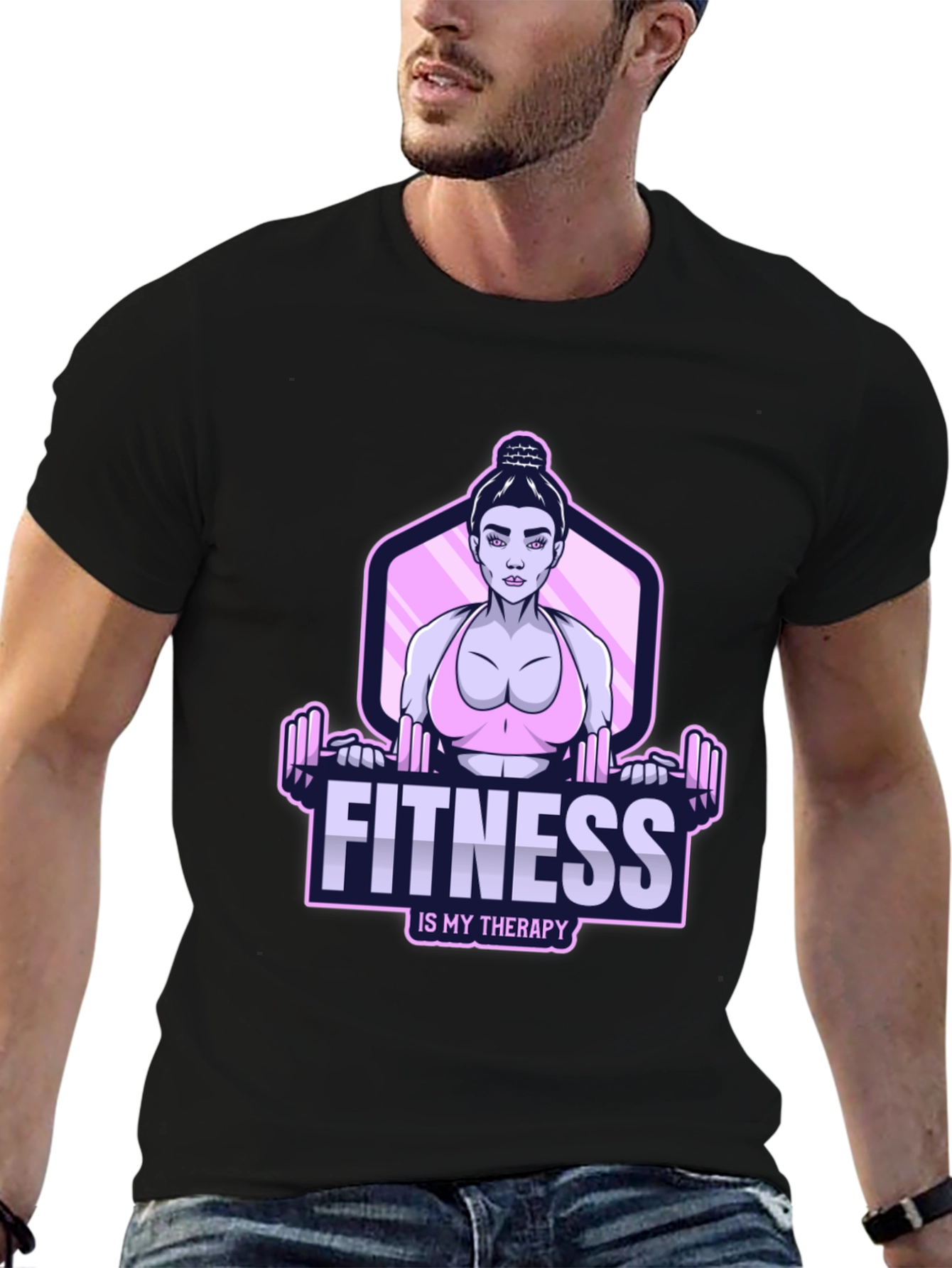 Fitness Therapy Graphic Tee - Workout Motivation Shirt