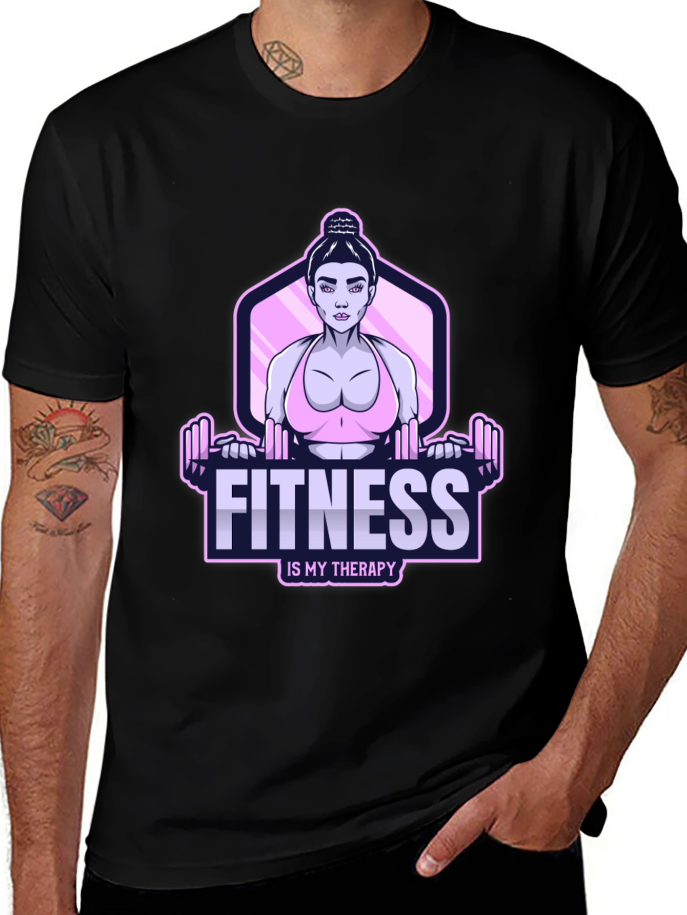 Fitness Therapy Graphic Tee - Workout Motivation Shirt