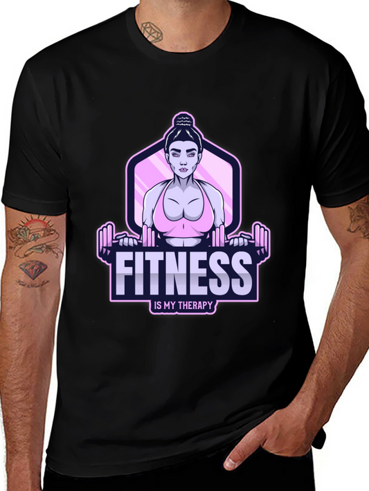 Fitness Therapy Graphic Tee - Workout Motivation Shirt