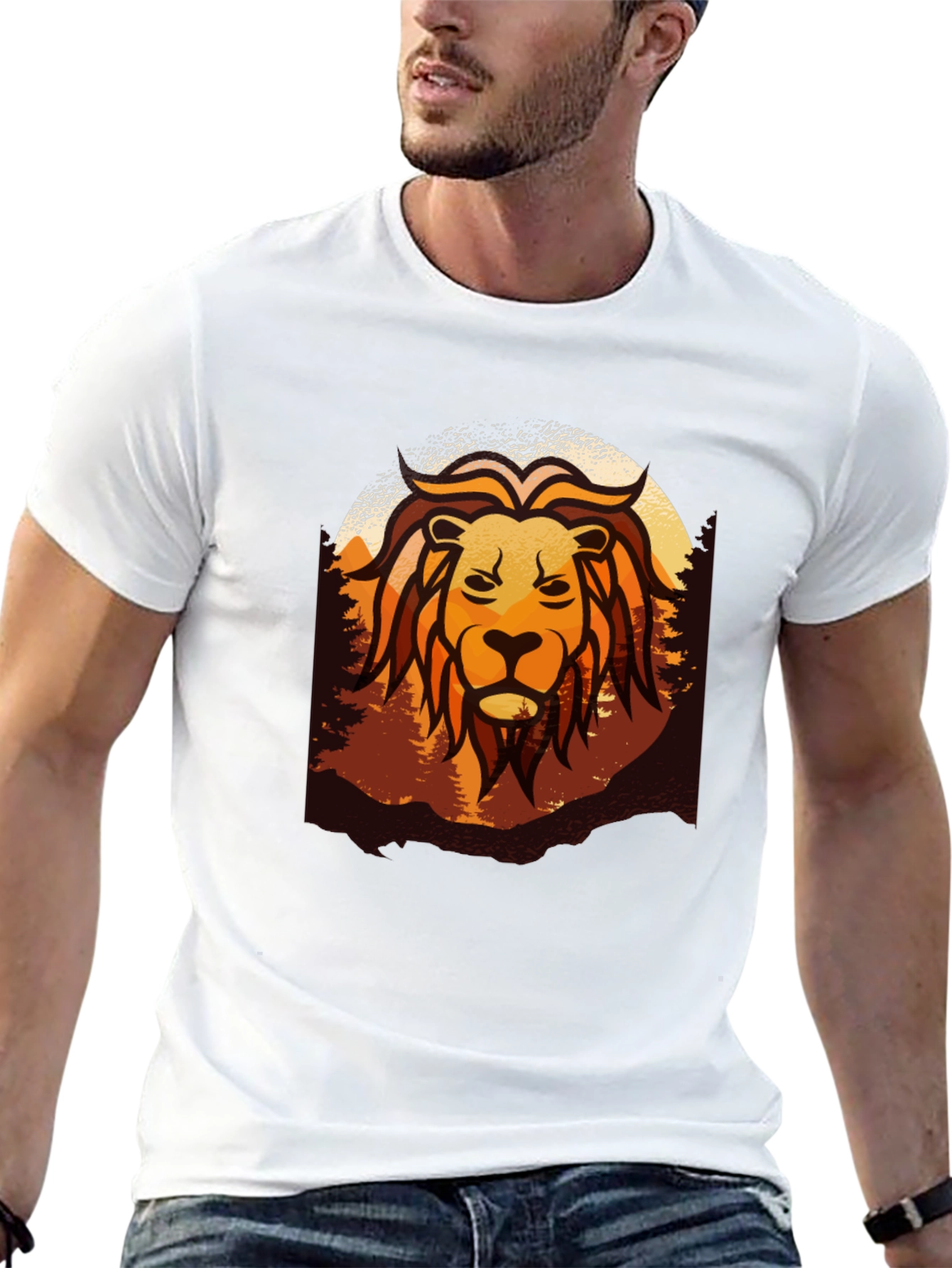 Lion Graphic Tee - Nature Inspired Design