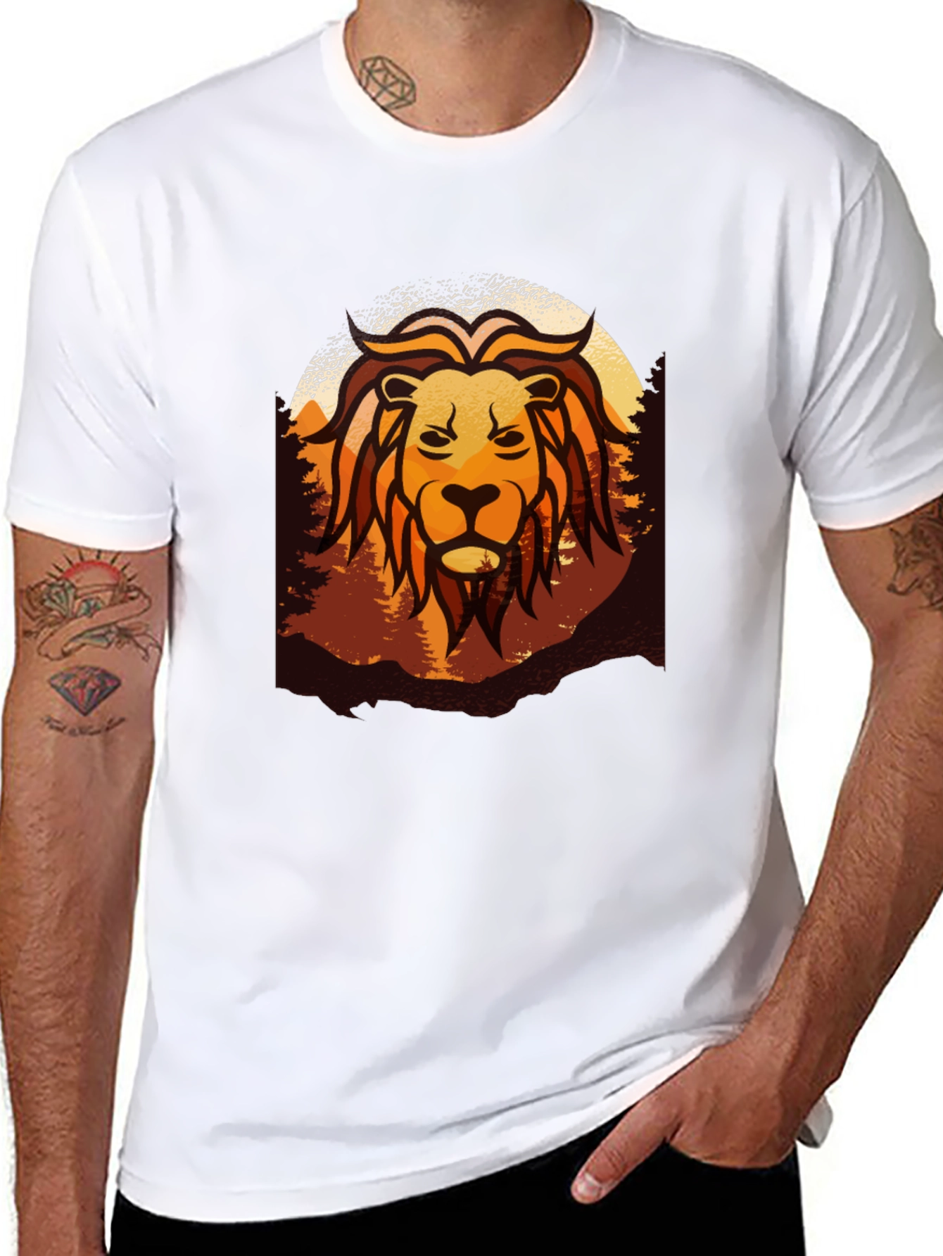 Lion Graphic Tee - Nature Inspired Design
