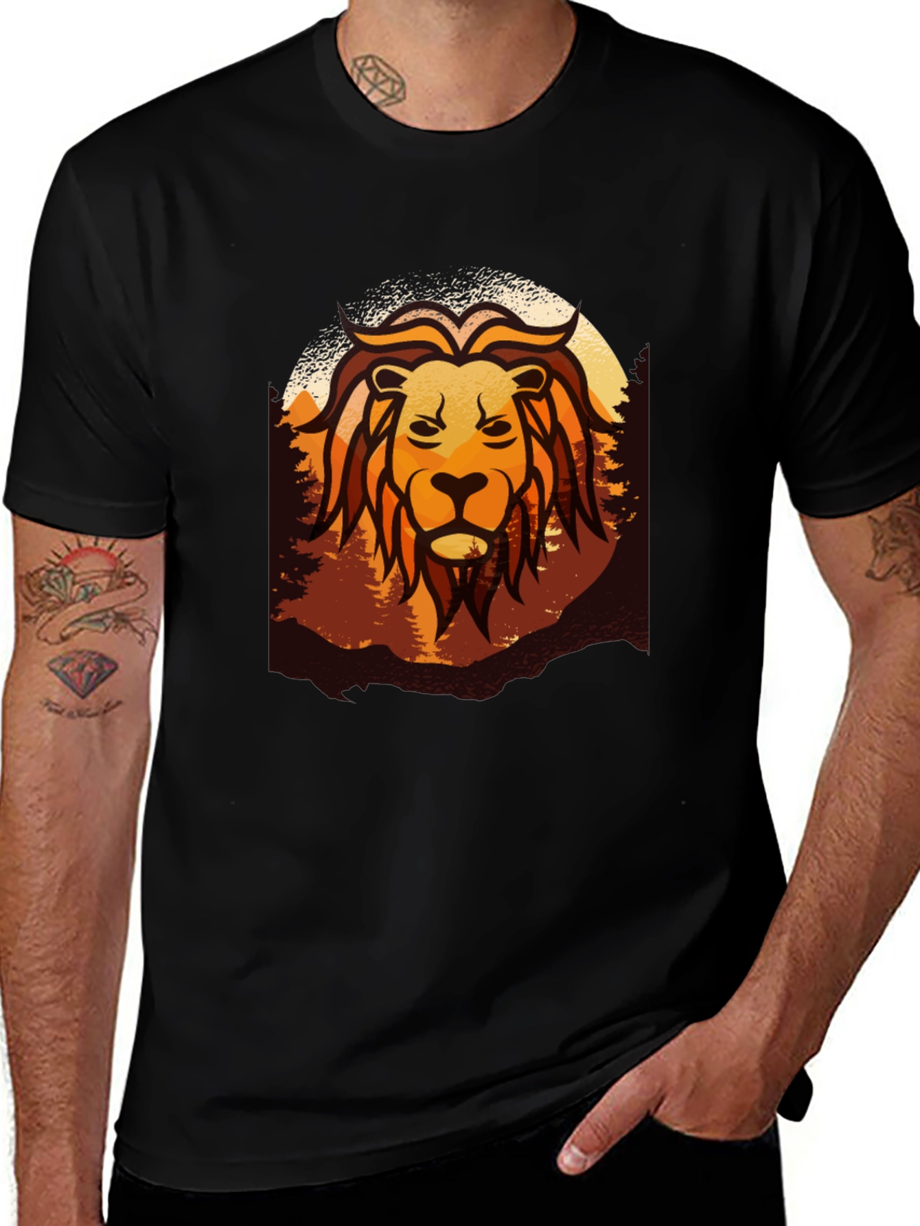 Lion Graphic Tee - Nature Inspired Design