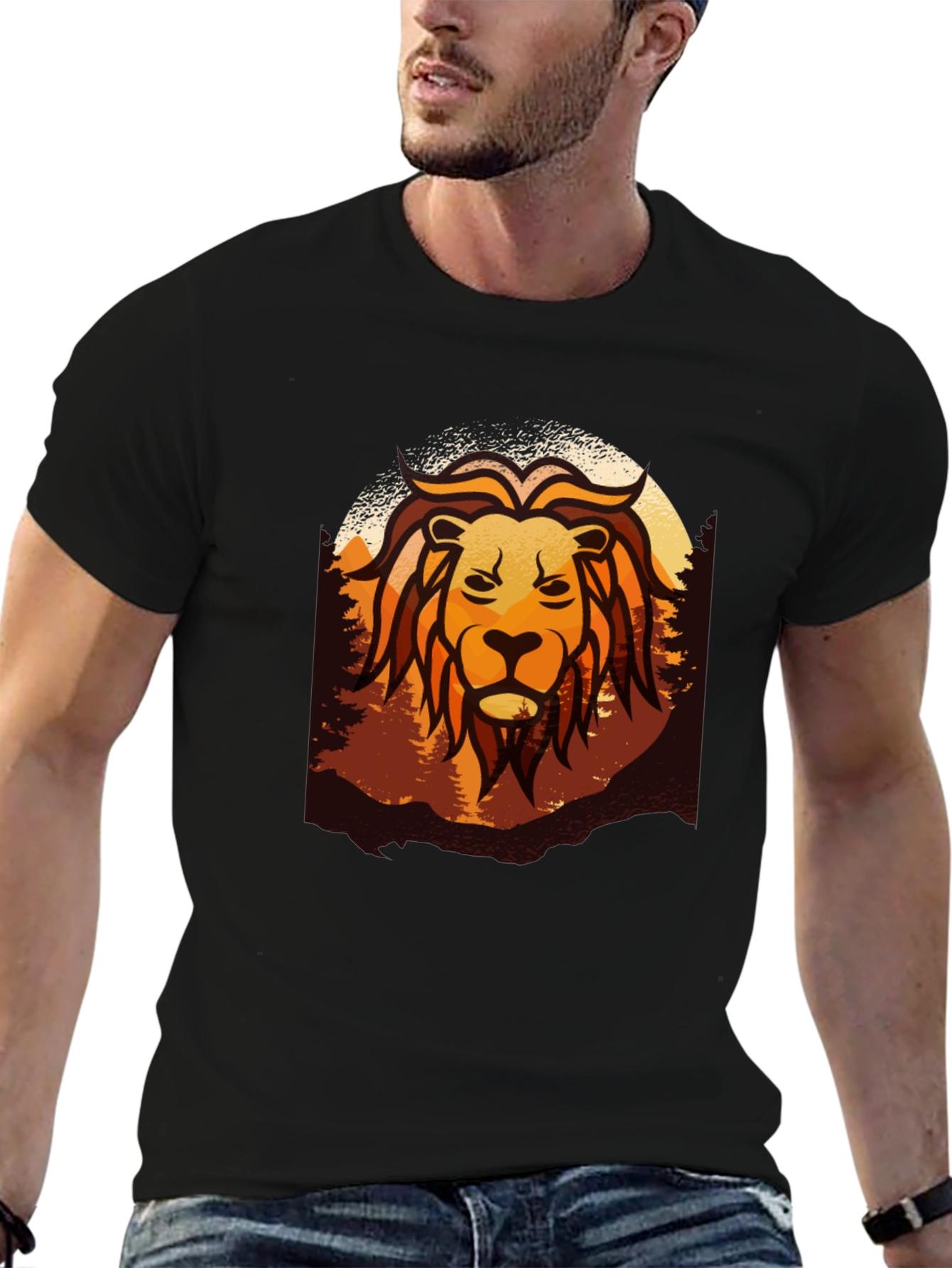 Lion Graphic Tee - Nature Inspired Design