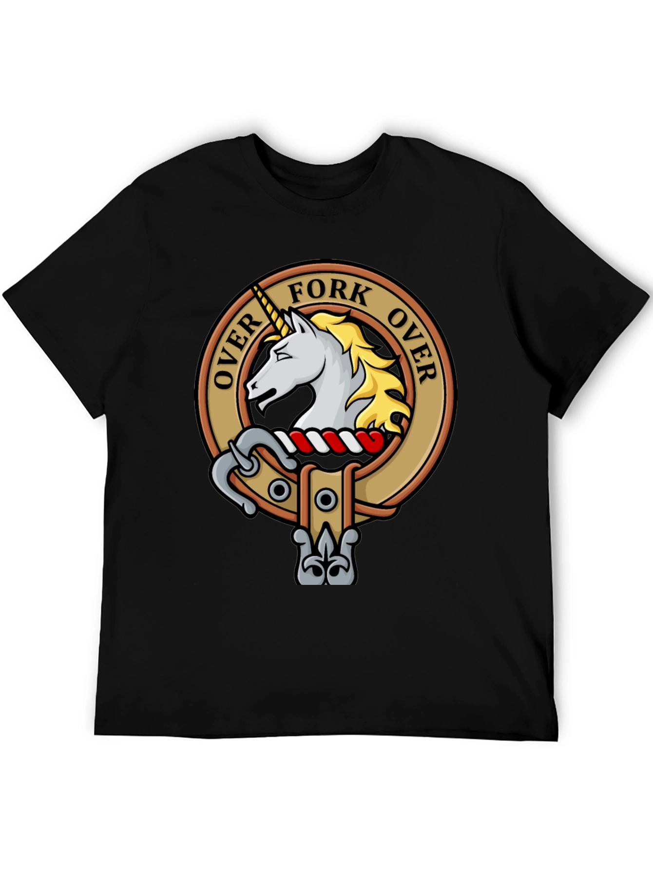 Over Fork Over T-Shirt Scottish Clan Crest