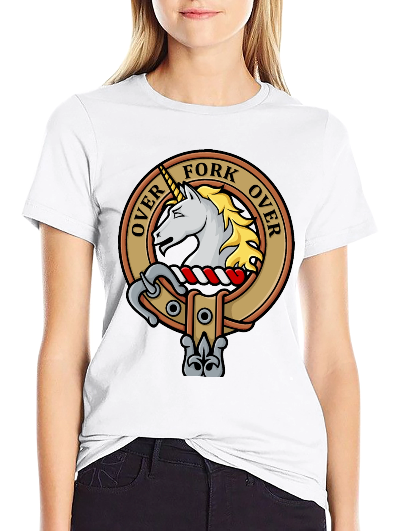 Over Fork Over T-Shirt Scottish Clan Crest