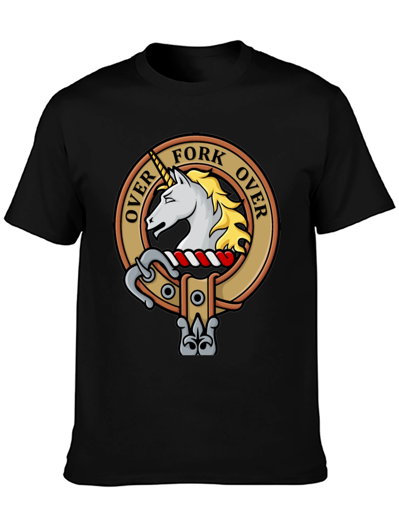 Over Fork Over T-Shirt Scottish Clan Crest