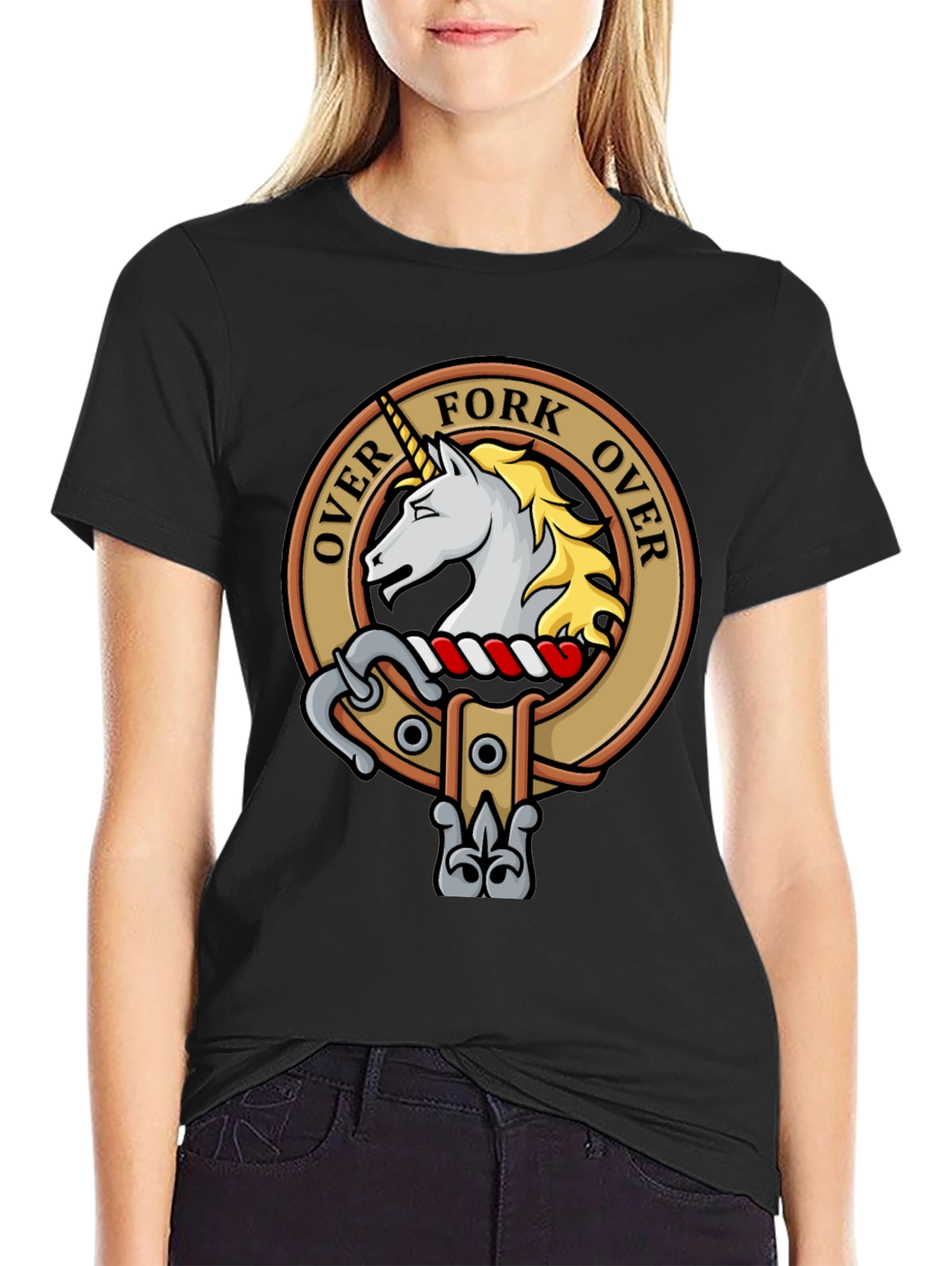 Over Fork Over T-Shirt Scottish Clan Crest
