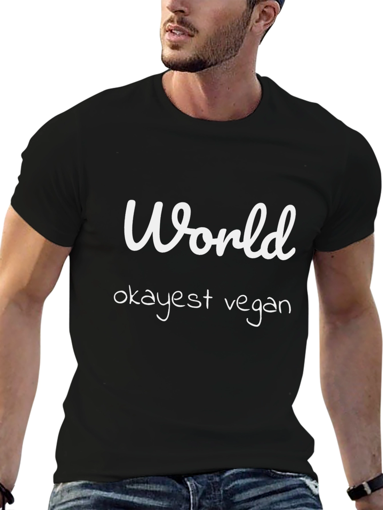 Vegan Humor T-Shirt: Worlds Okayest Vegan