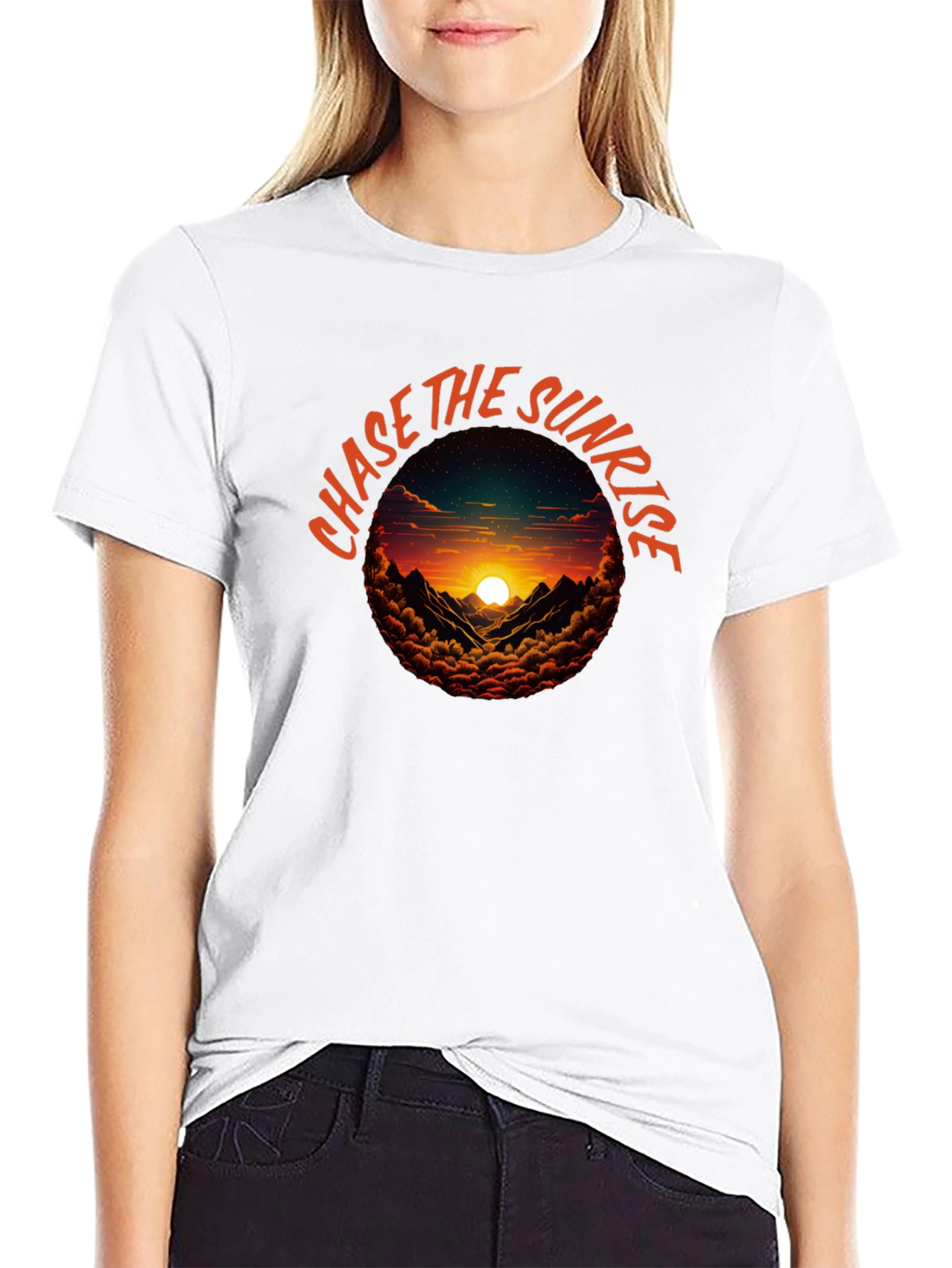 Chase The Sunrise Graphic Tee - Black