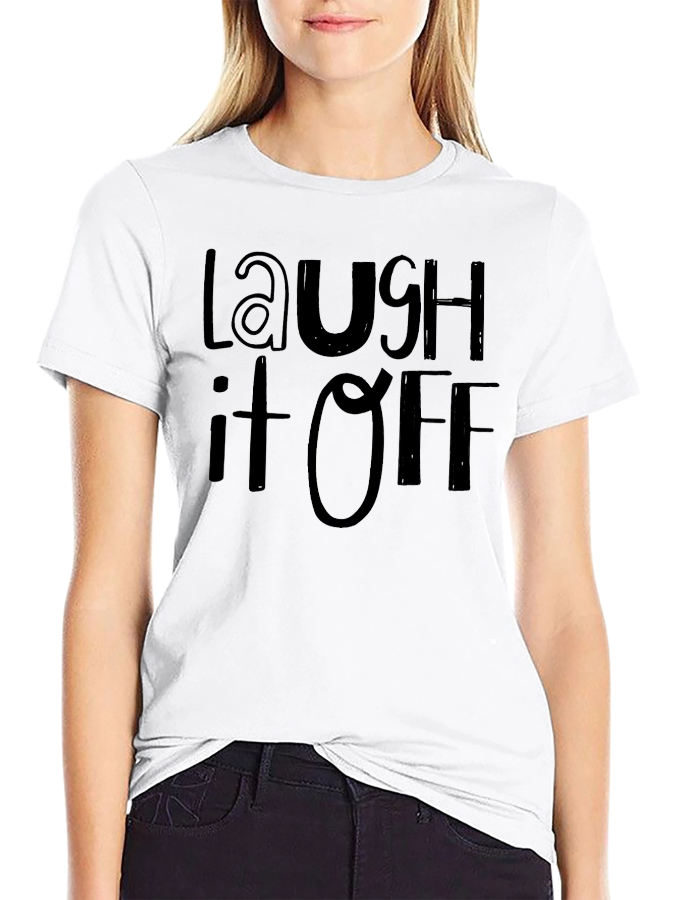 Laugh It Off Black Graphic Tee