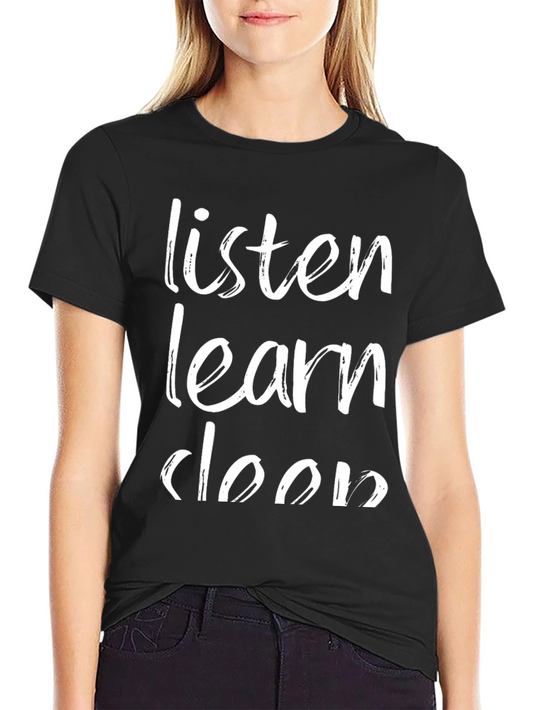 Listen Learn Do T-Shirt - Motivational Black Tee