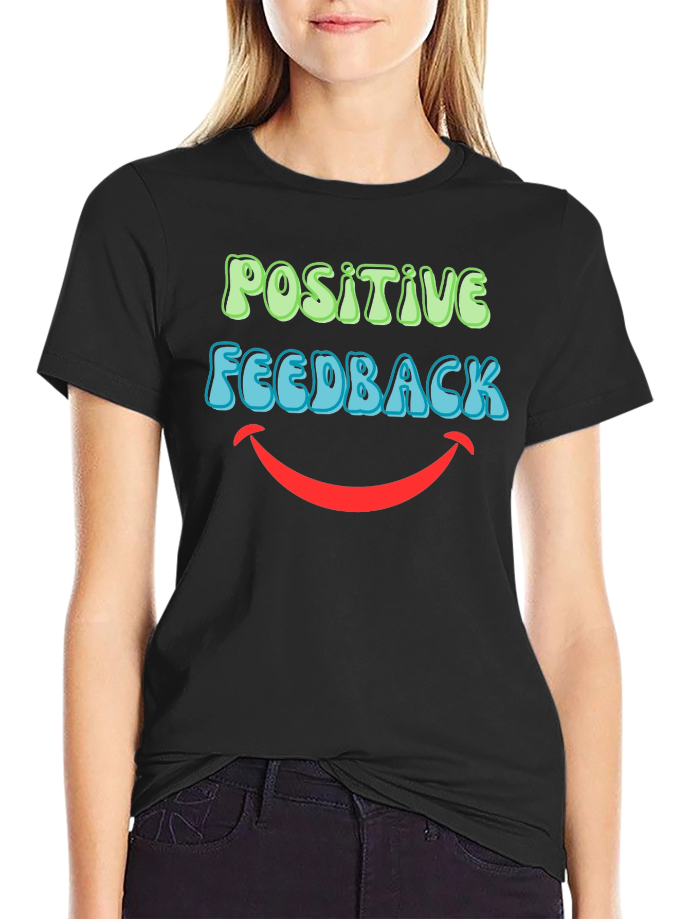 Positive Feedback Graphic T-Shirt - Black